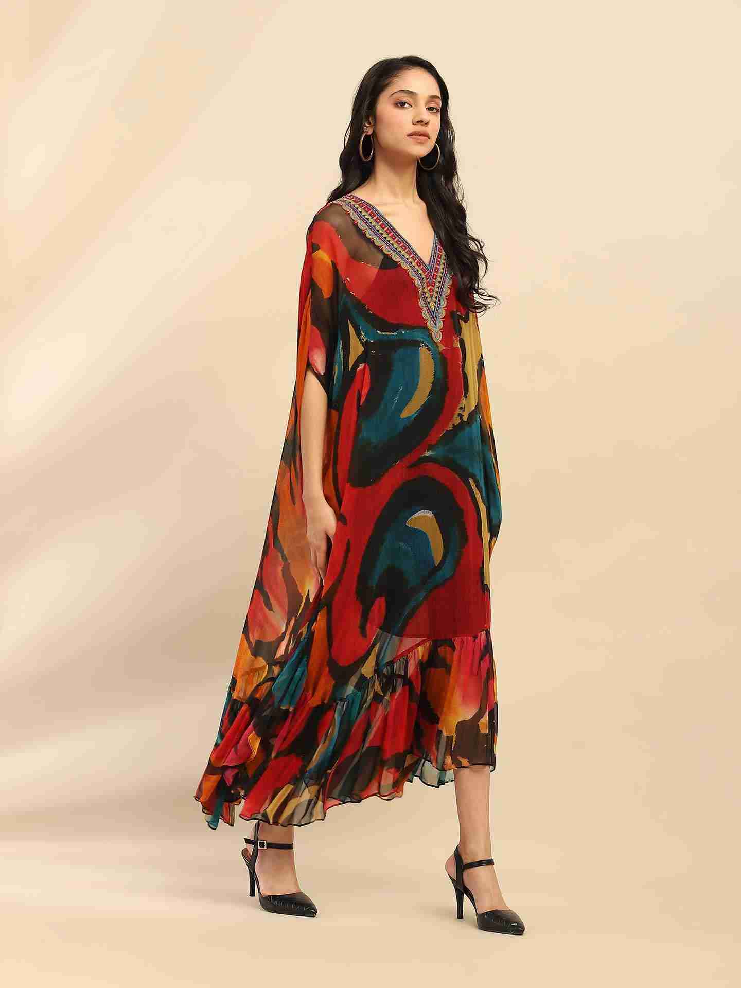 Multi Laurelle Kaftan