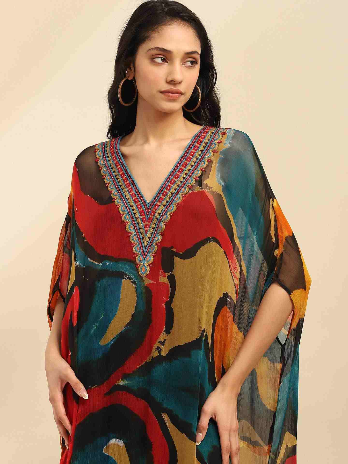Multi Laurelle Kaftan