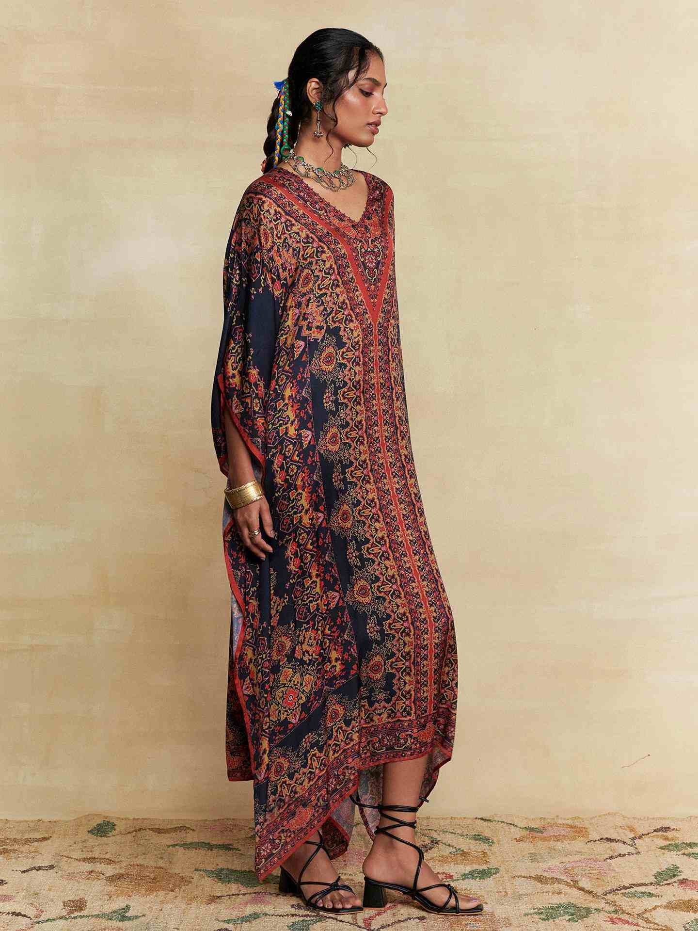 Black Caspian Carpet Kaftan