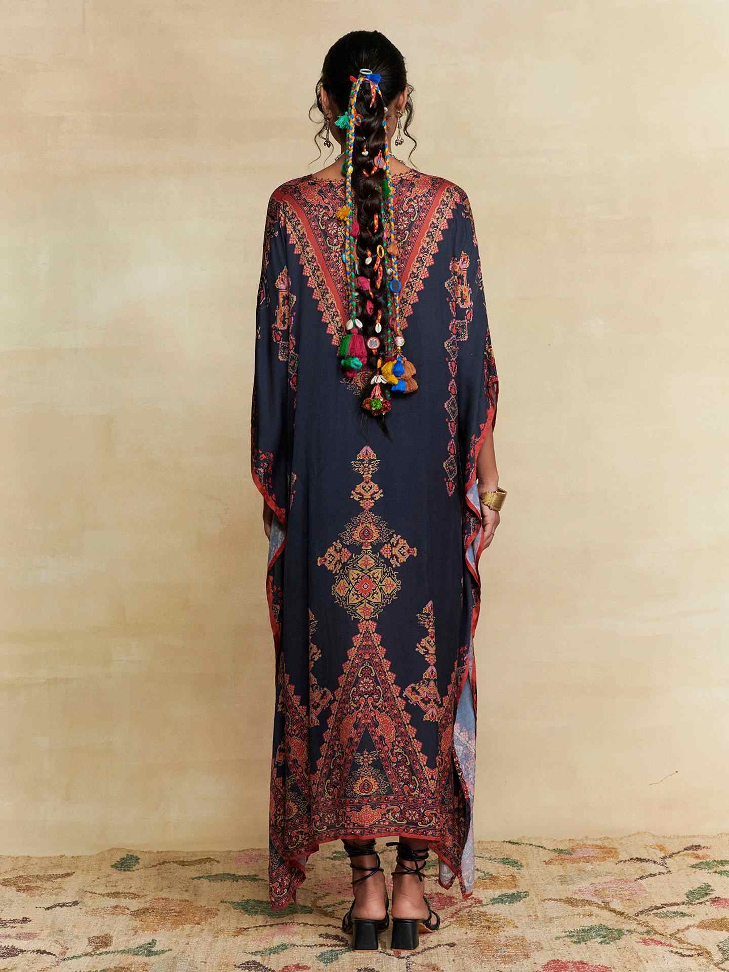 Black Caspian Carpet Kaftan