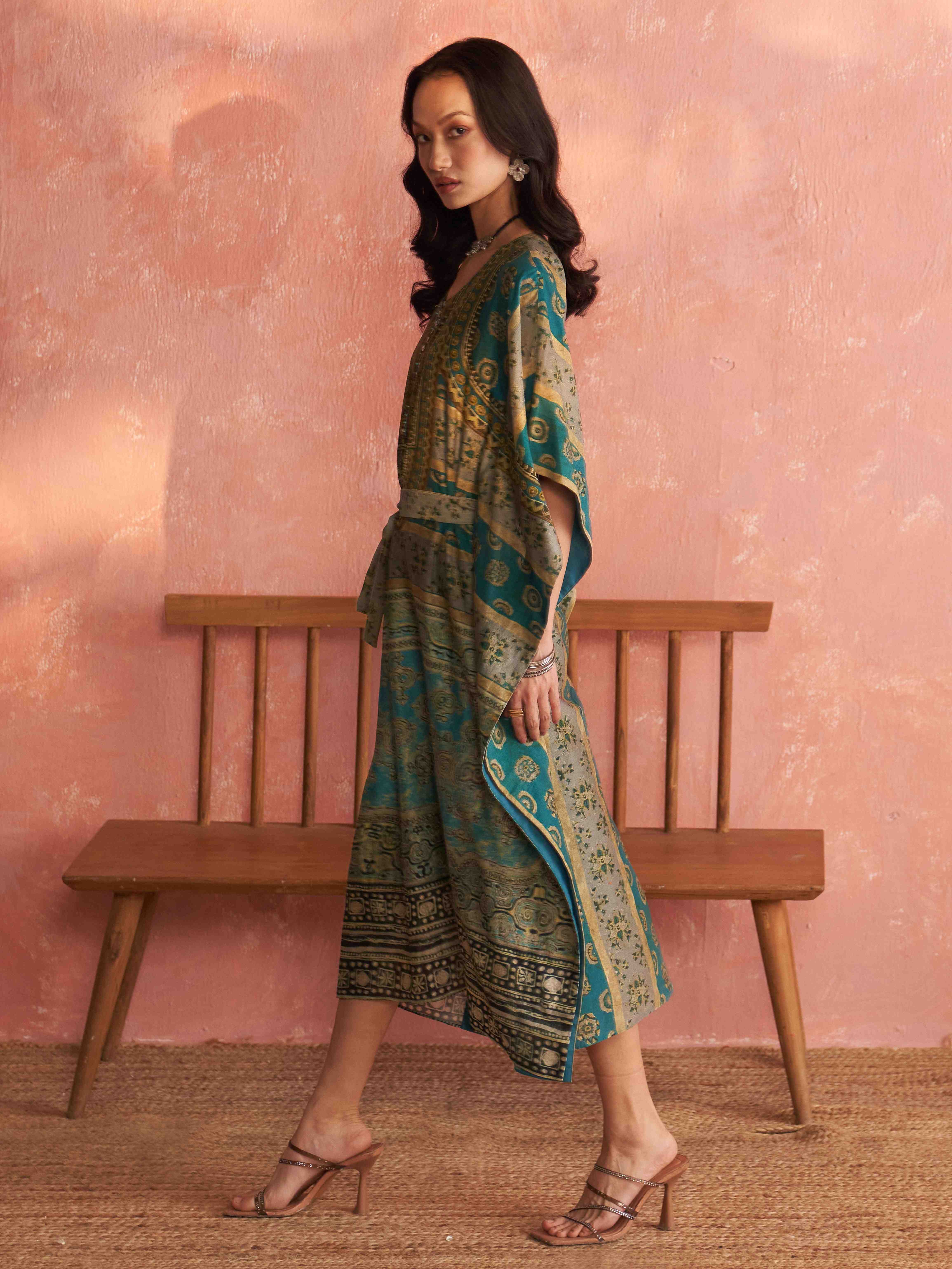 Turquoise Sarika Kaftan
