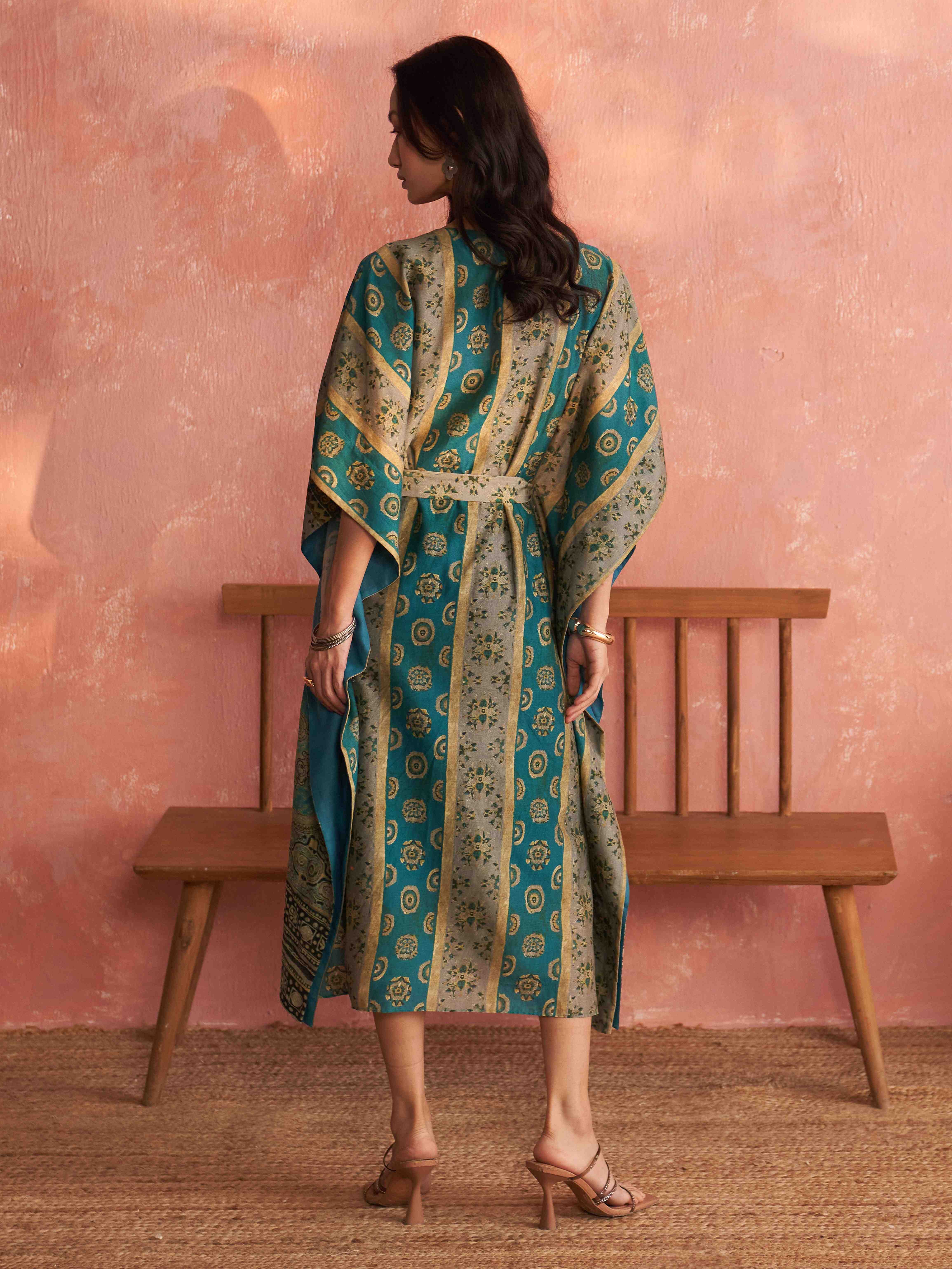 Turquoise Sarika Kaftan