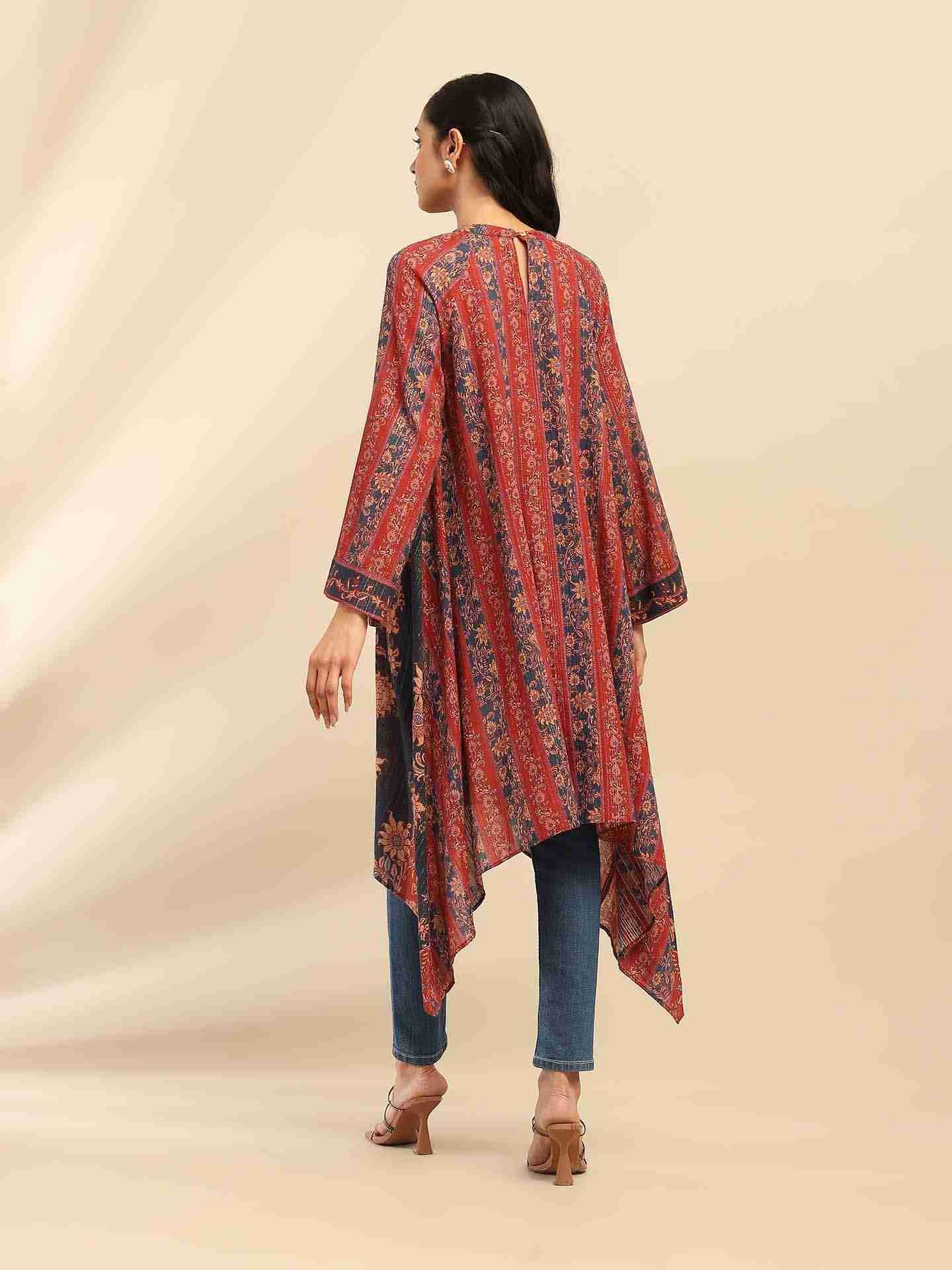 Red Molly Asymmetric Kurta