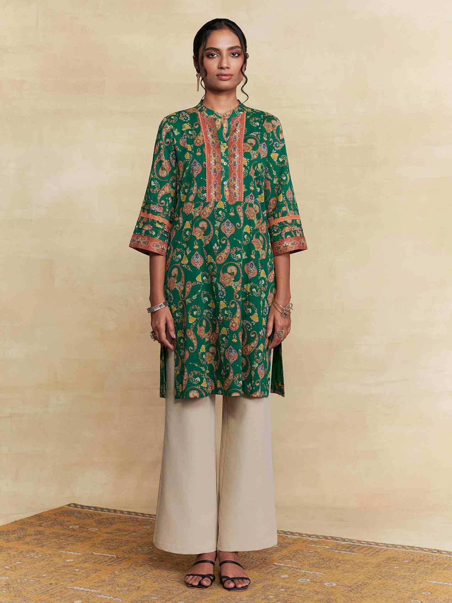 Green Dandelion Kurta