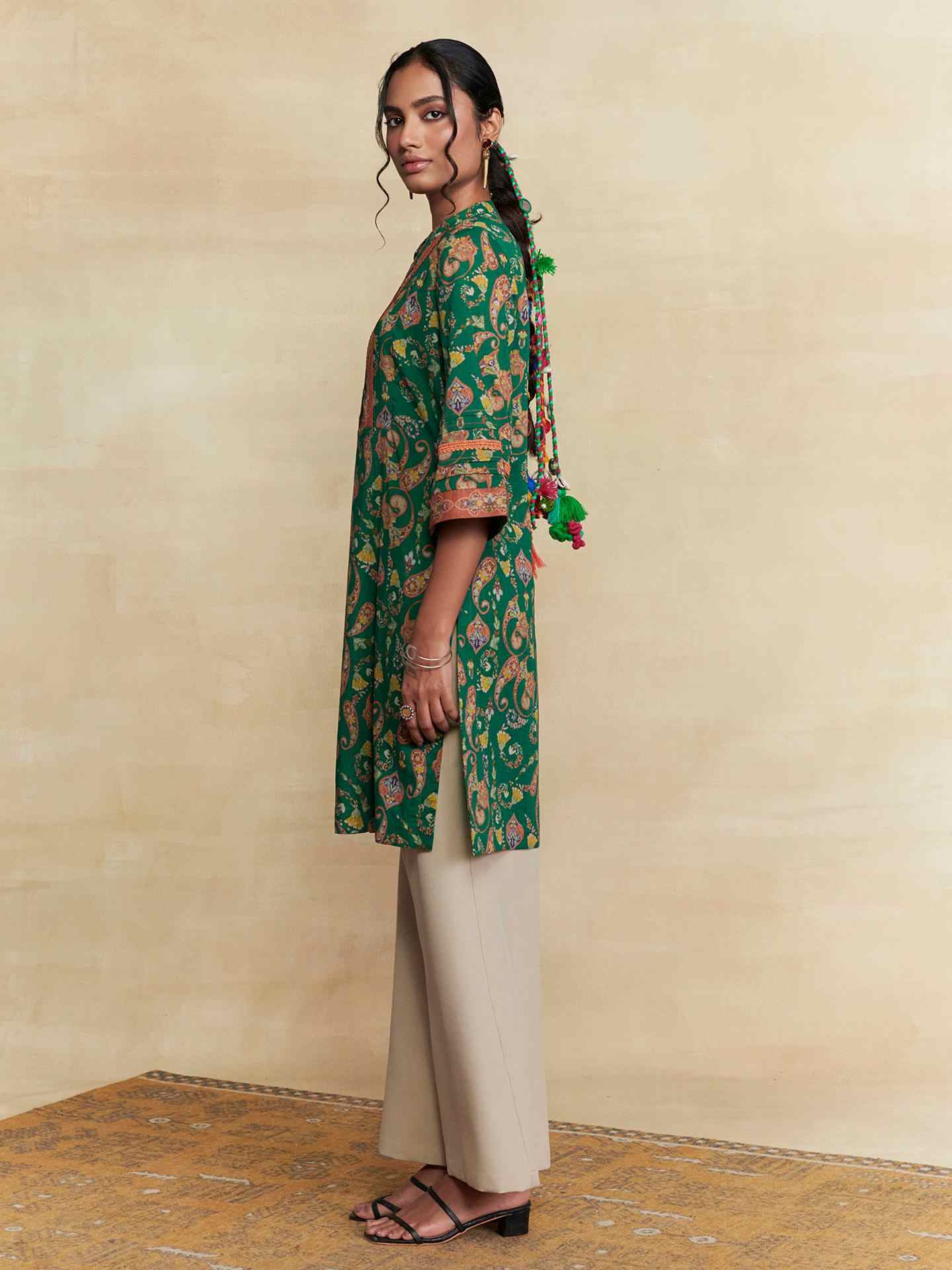 Green Dandelion Kurta