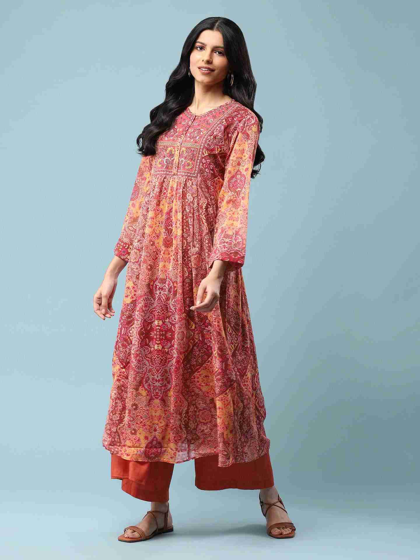 Orange Jagriti Kurta