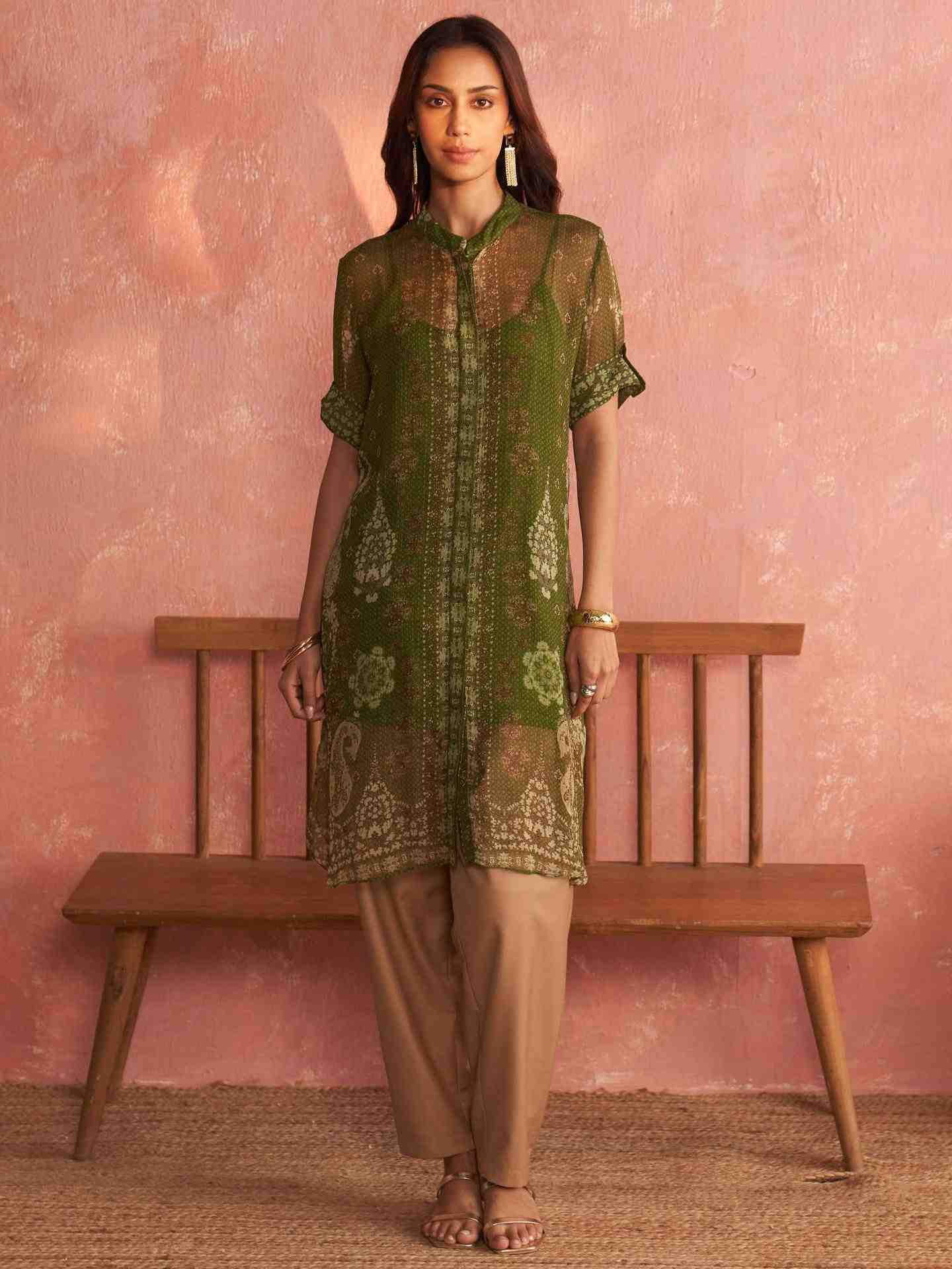 Olive Zaira Kurta