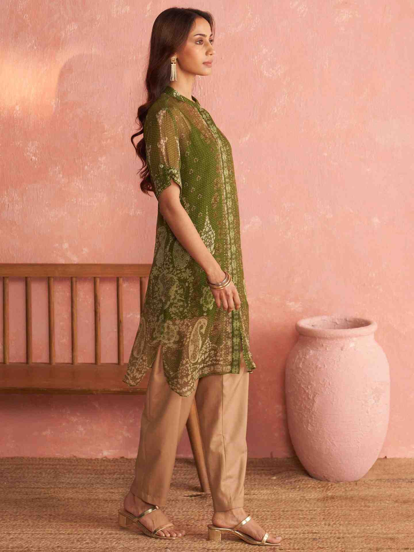 Olive Zaira Kurta