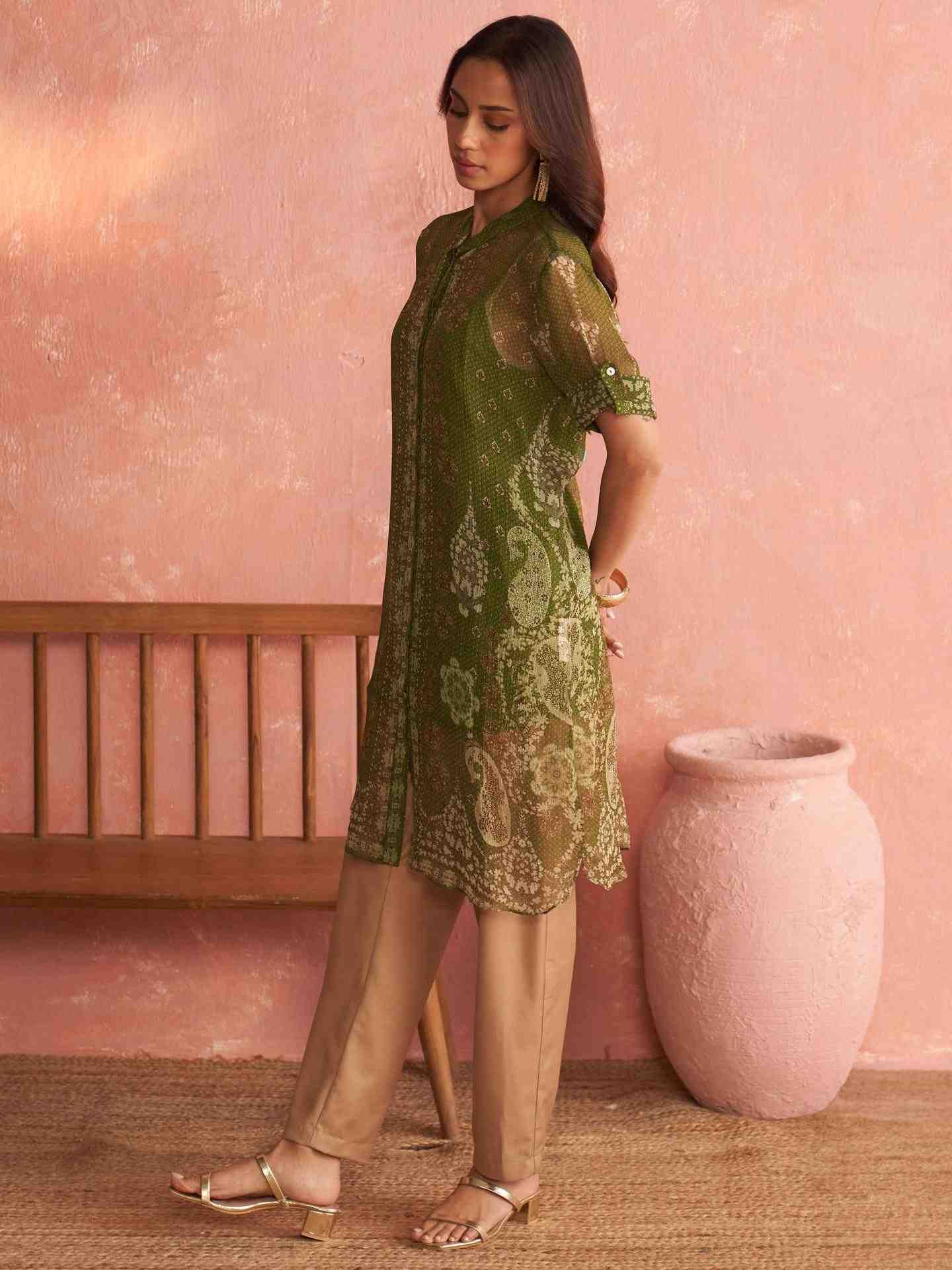 Olive Zaira Kurta