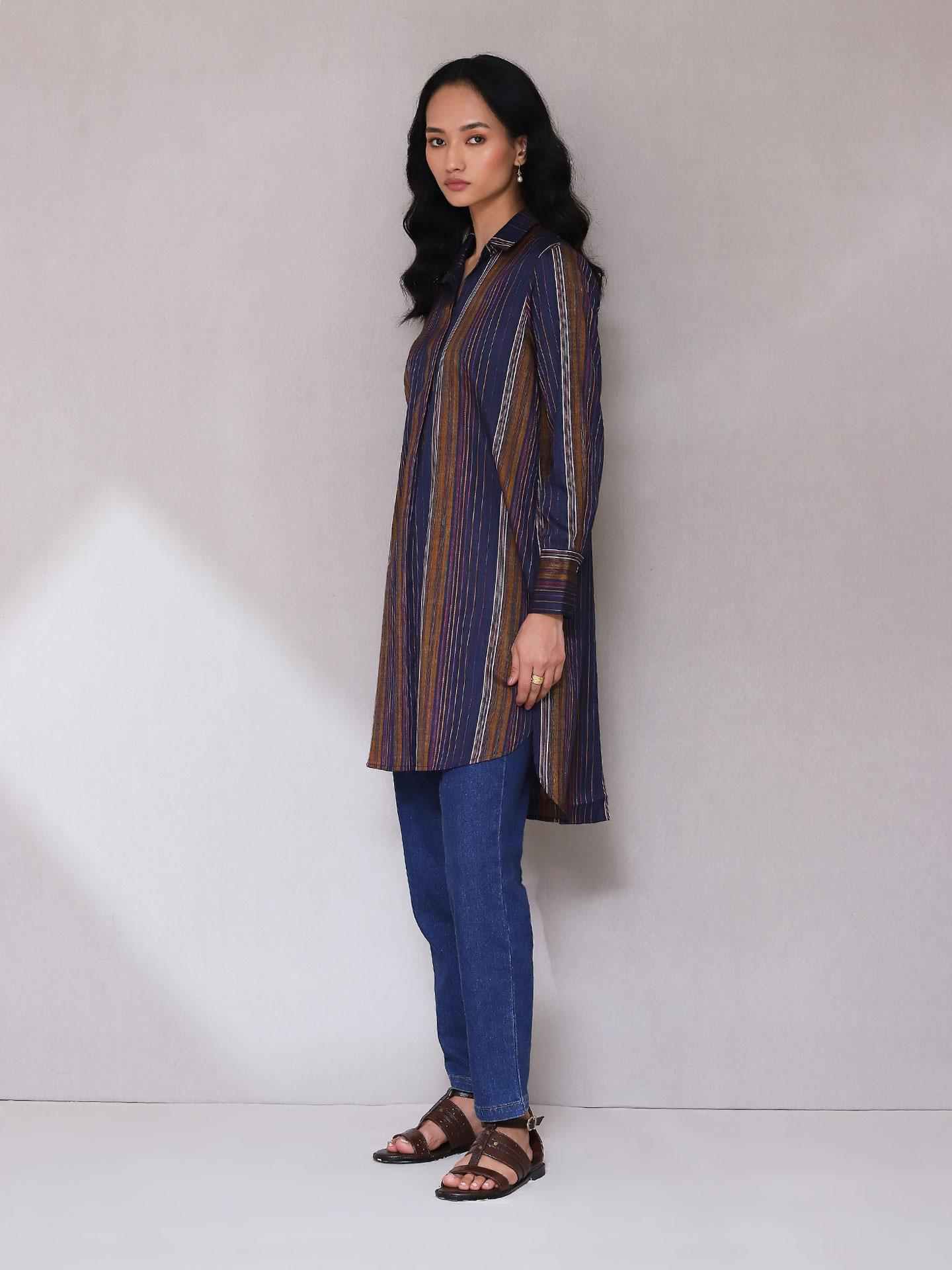 Dark Blue Enyo Solid Kurta