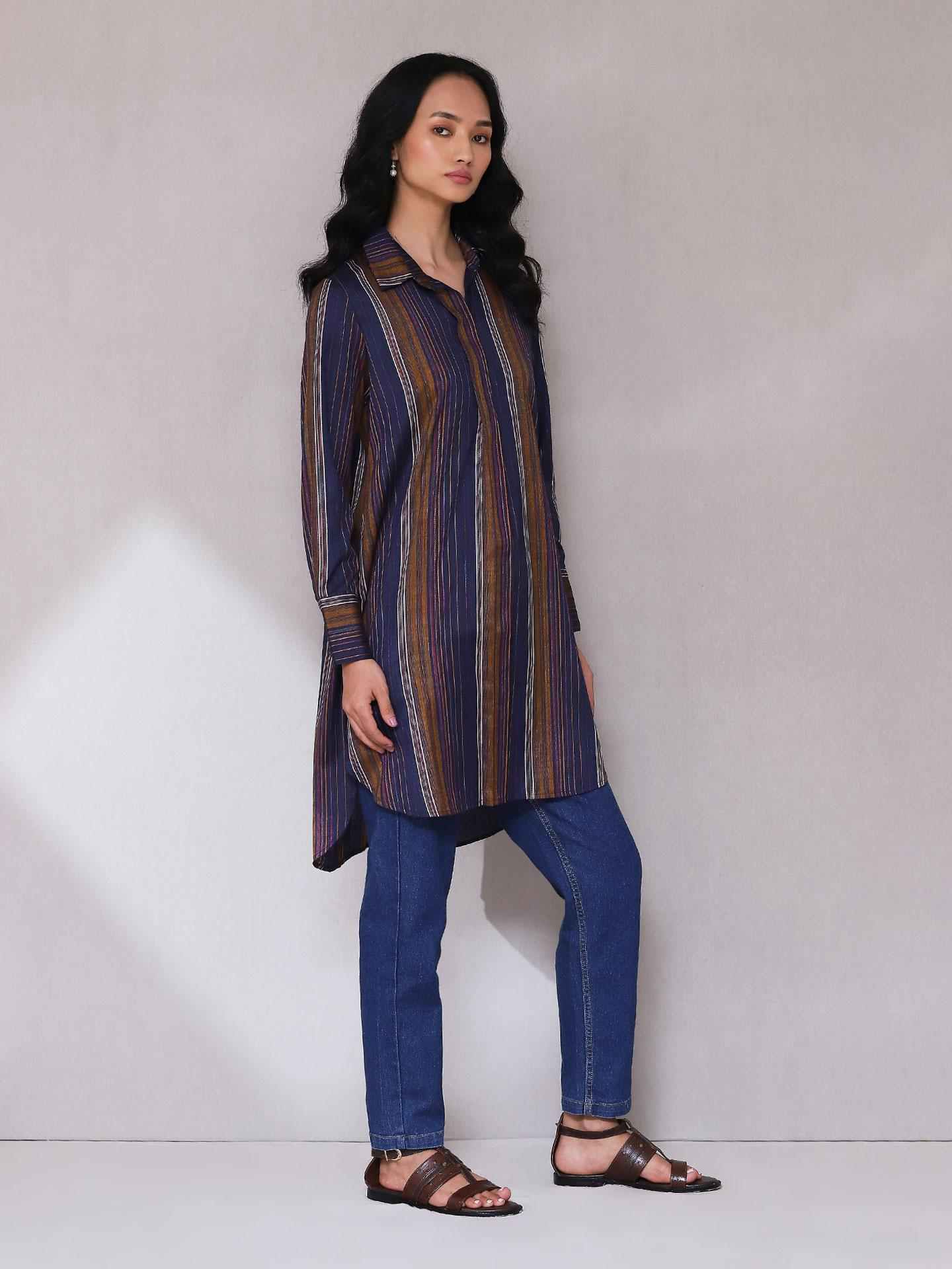 Dark Blue Enyo Solid Kurta