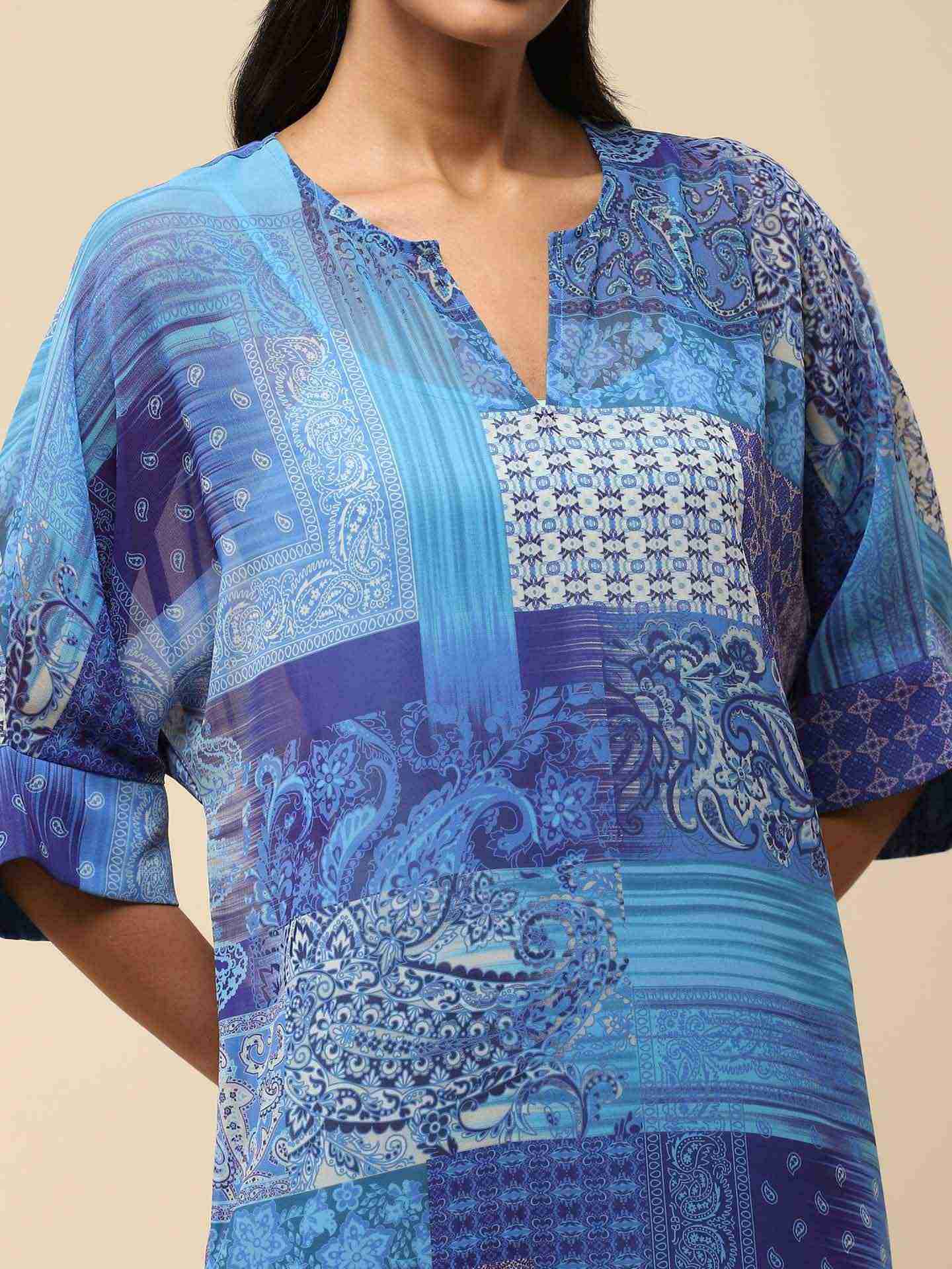 Blue Multi Calist Kurta