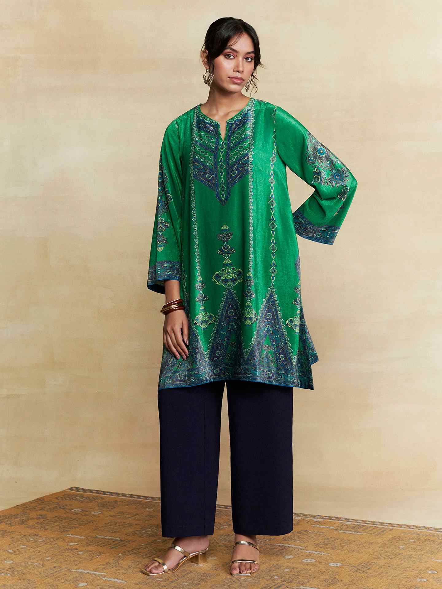 Emerald Green Caspian Carpet Kurta