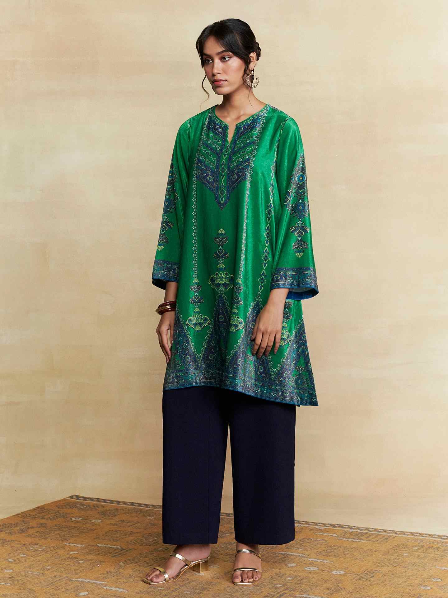 Emerald Green Caspian Carpet Kurta