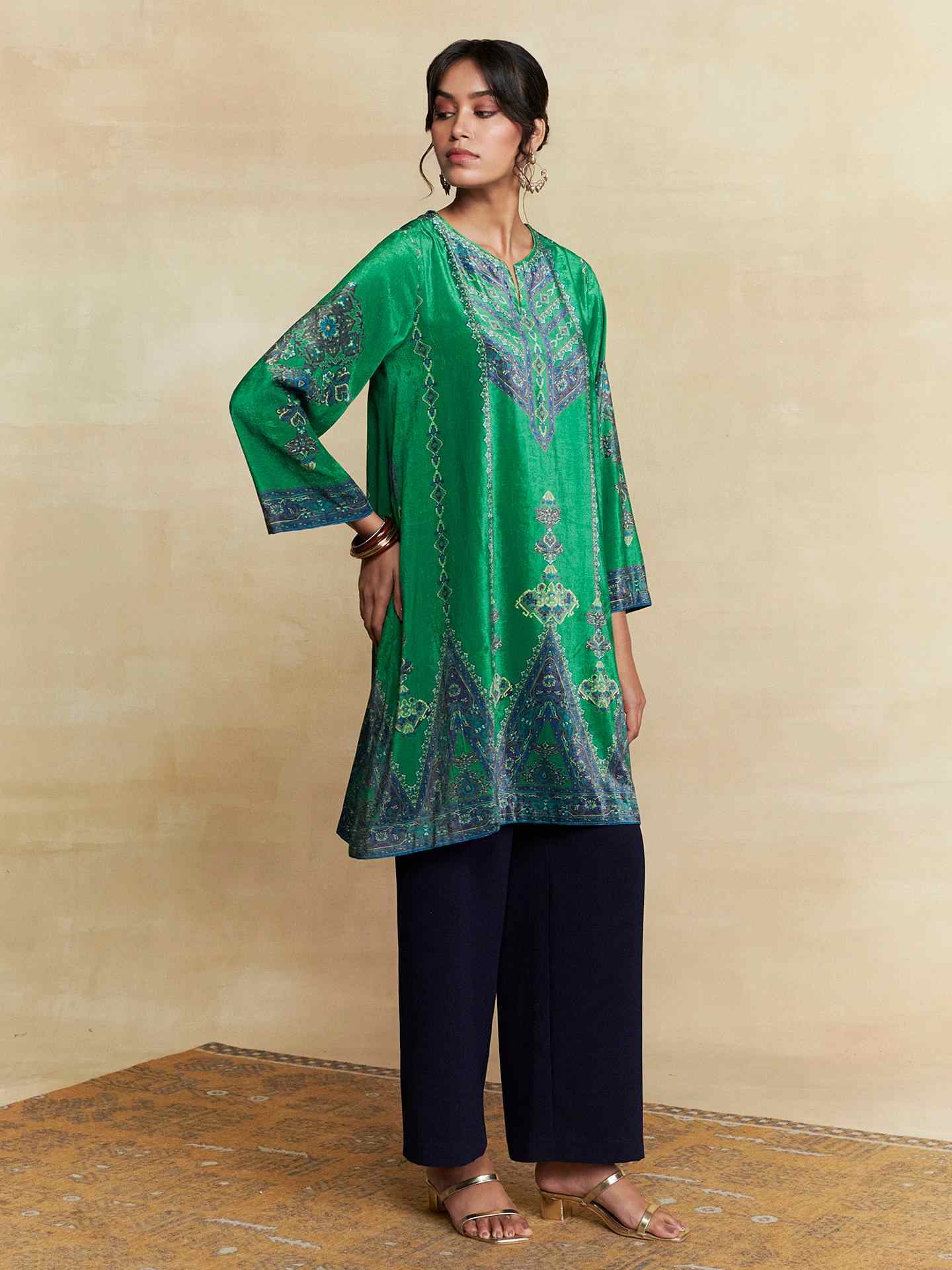 Emerald Green Caspian Carpet Kurta