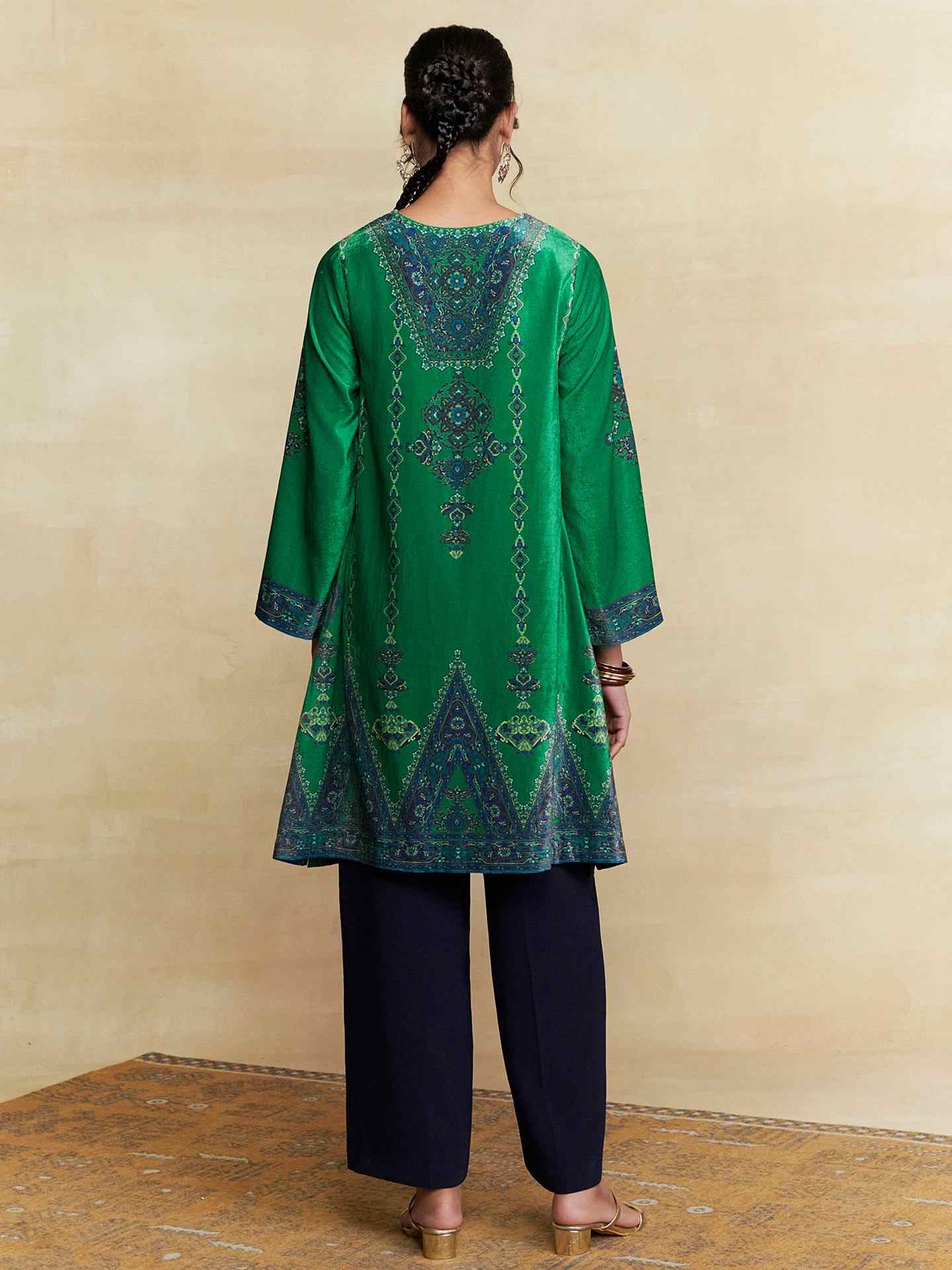 Emerald Green Caspian Carpet Kurta