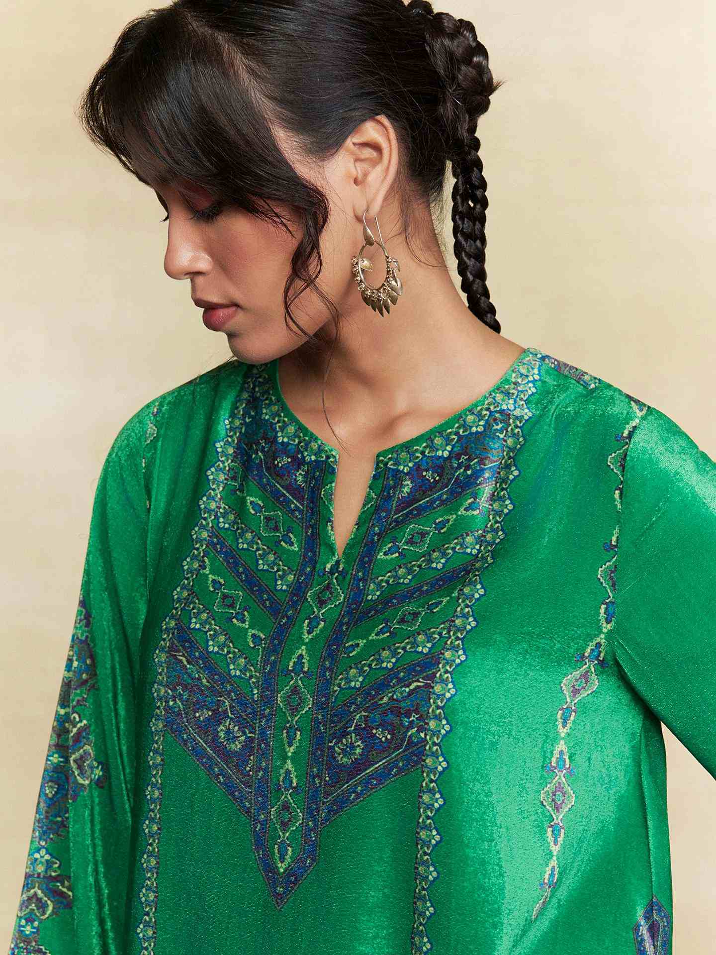 Emerald Green Caspian Carpet Kurta