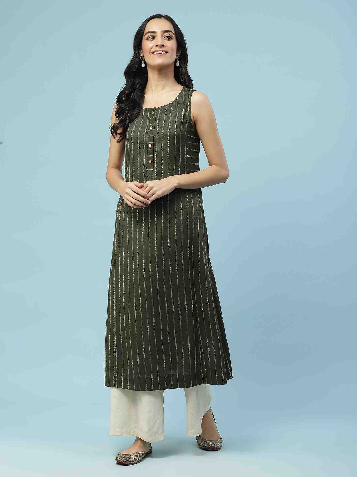 Green Niranjana Kurta