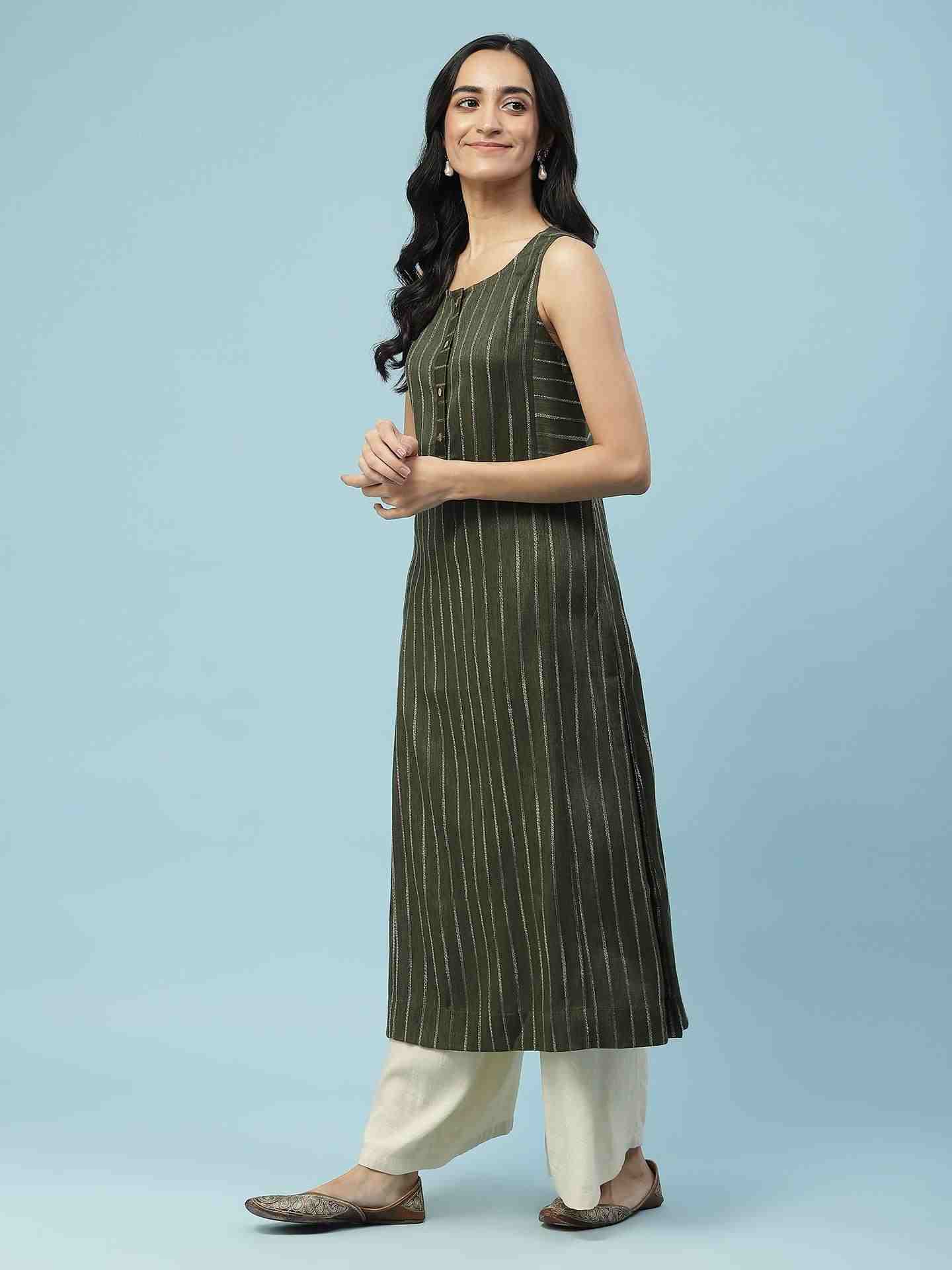 Green Niranjana Kurta