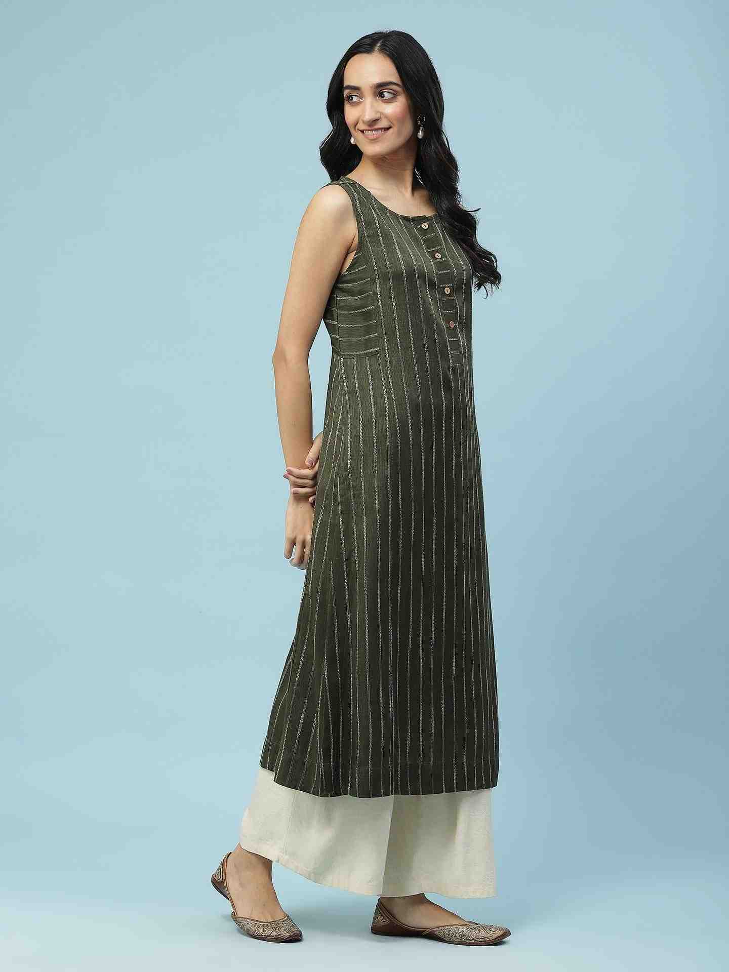 Green Niranjana Kurta
