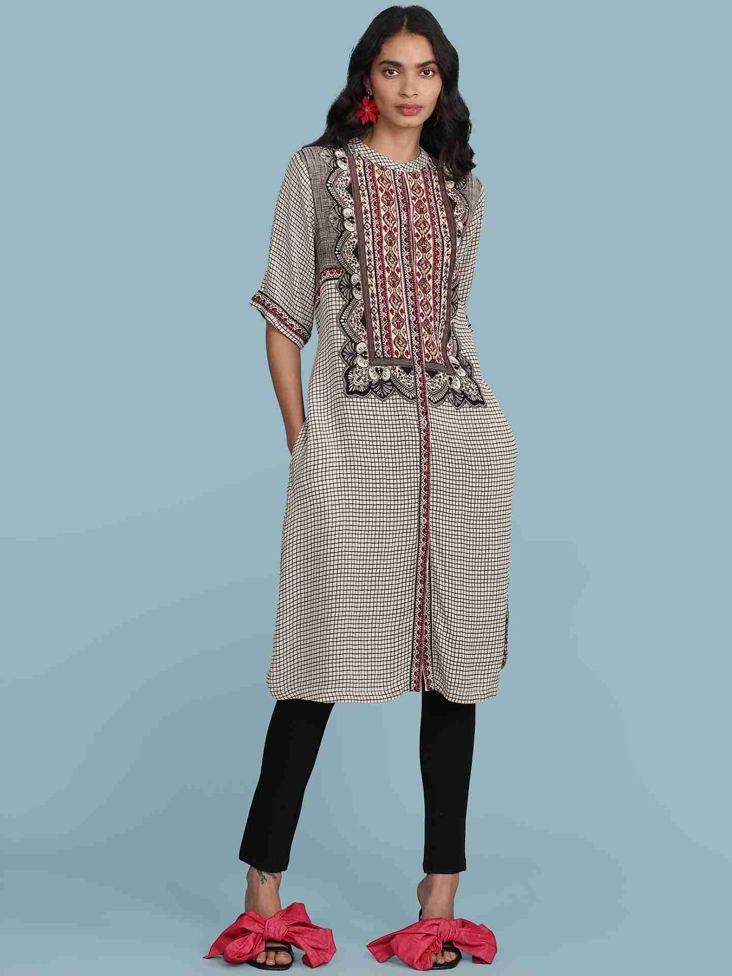 Grey Zen Print Kurta
