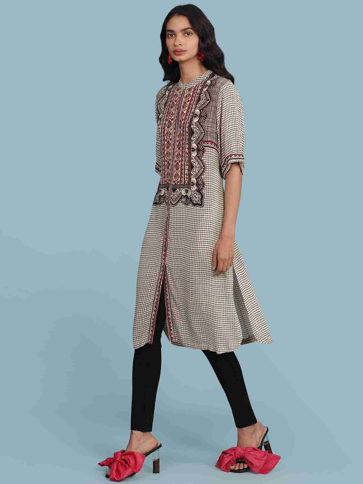 Grey Zen Print Kurta