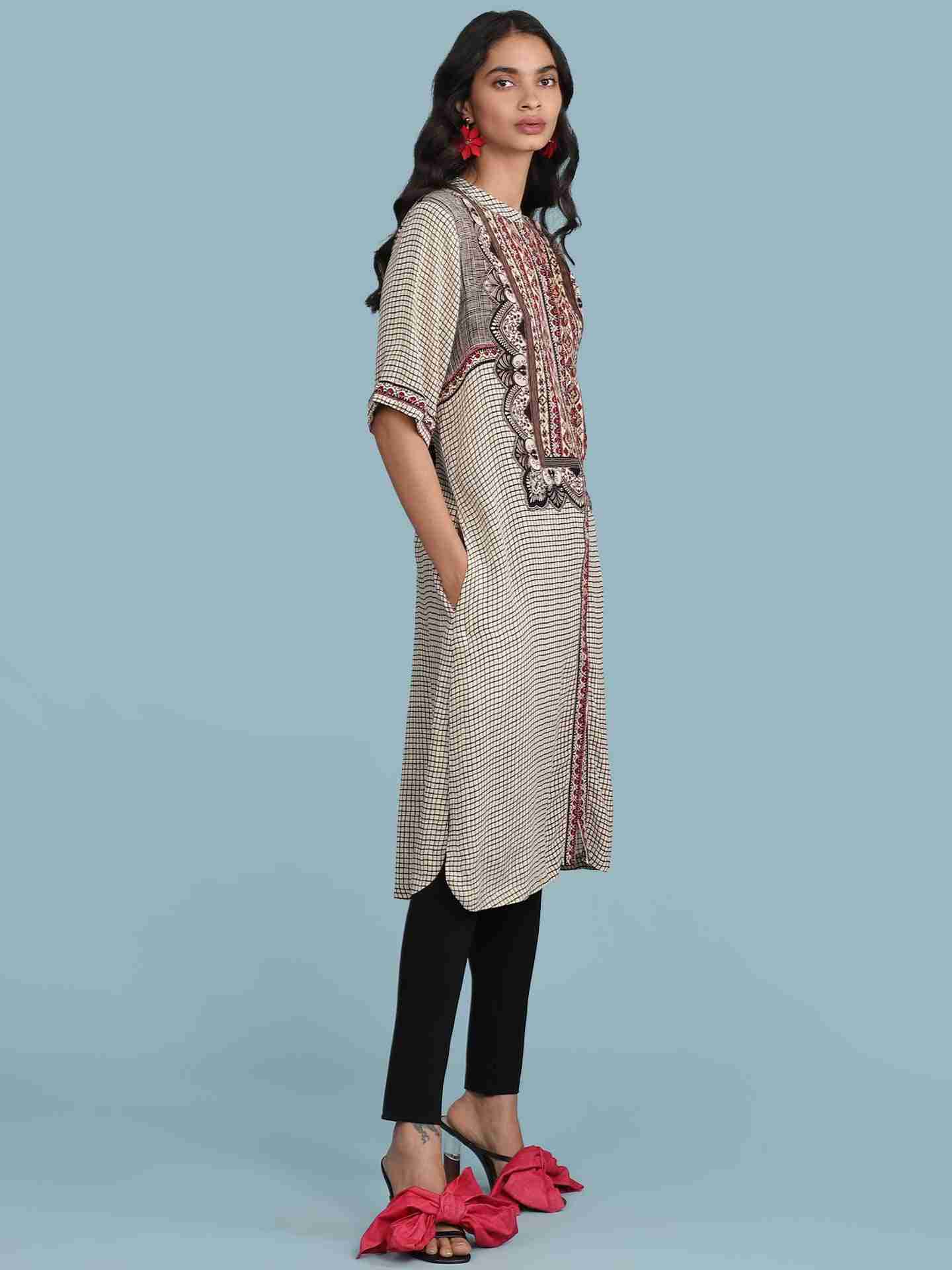 Grey Zen Print Kurta