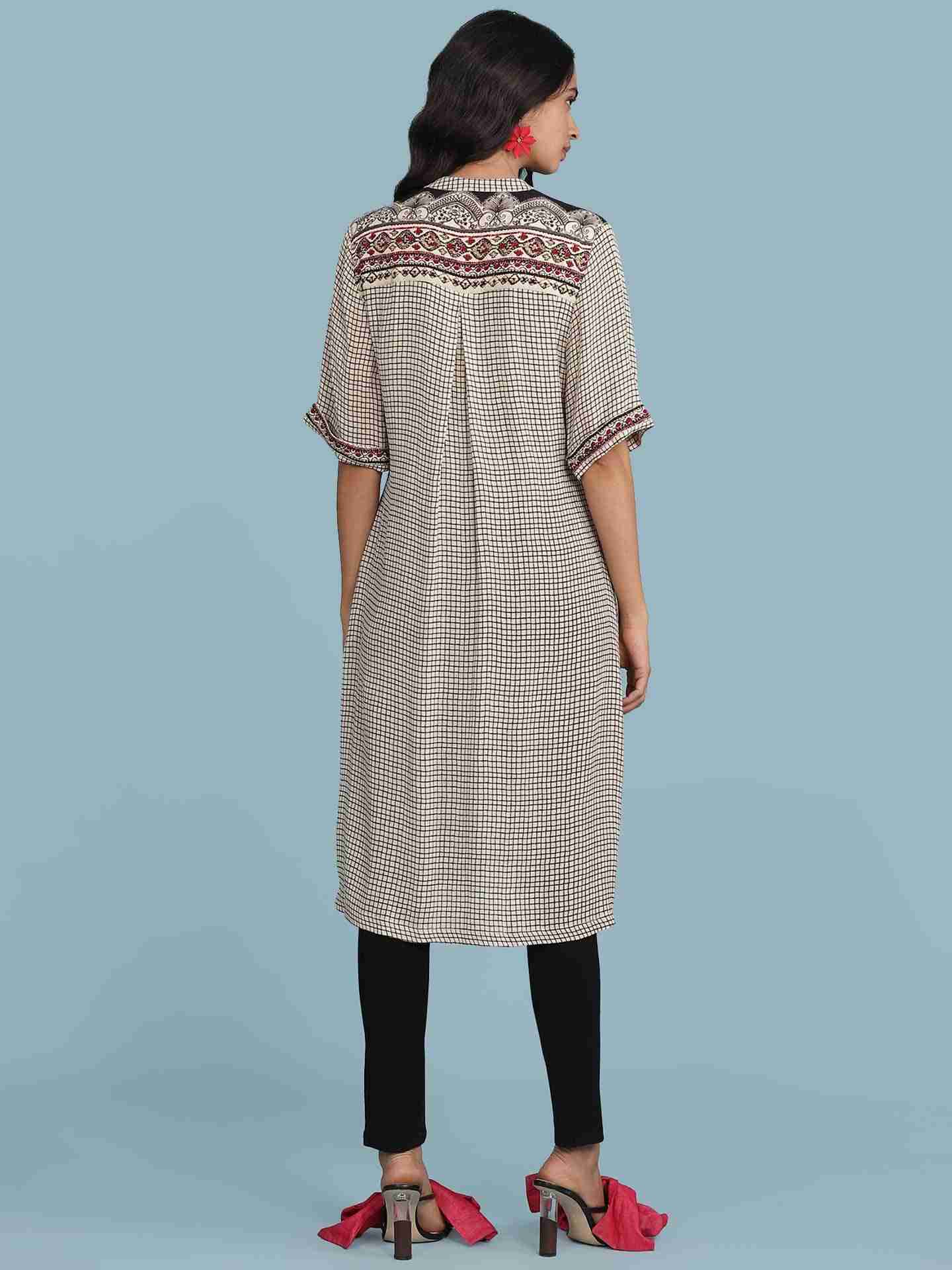 Grey Zen Print Kurta