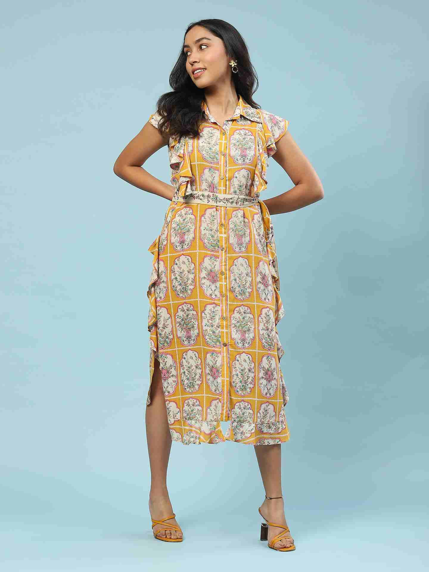 Mustard Tamasvani Shirt Dress