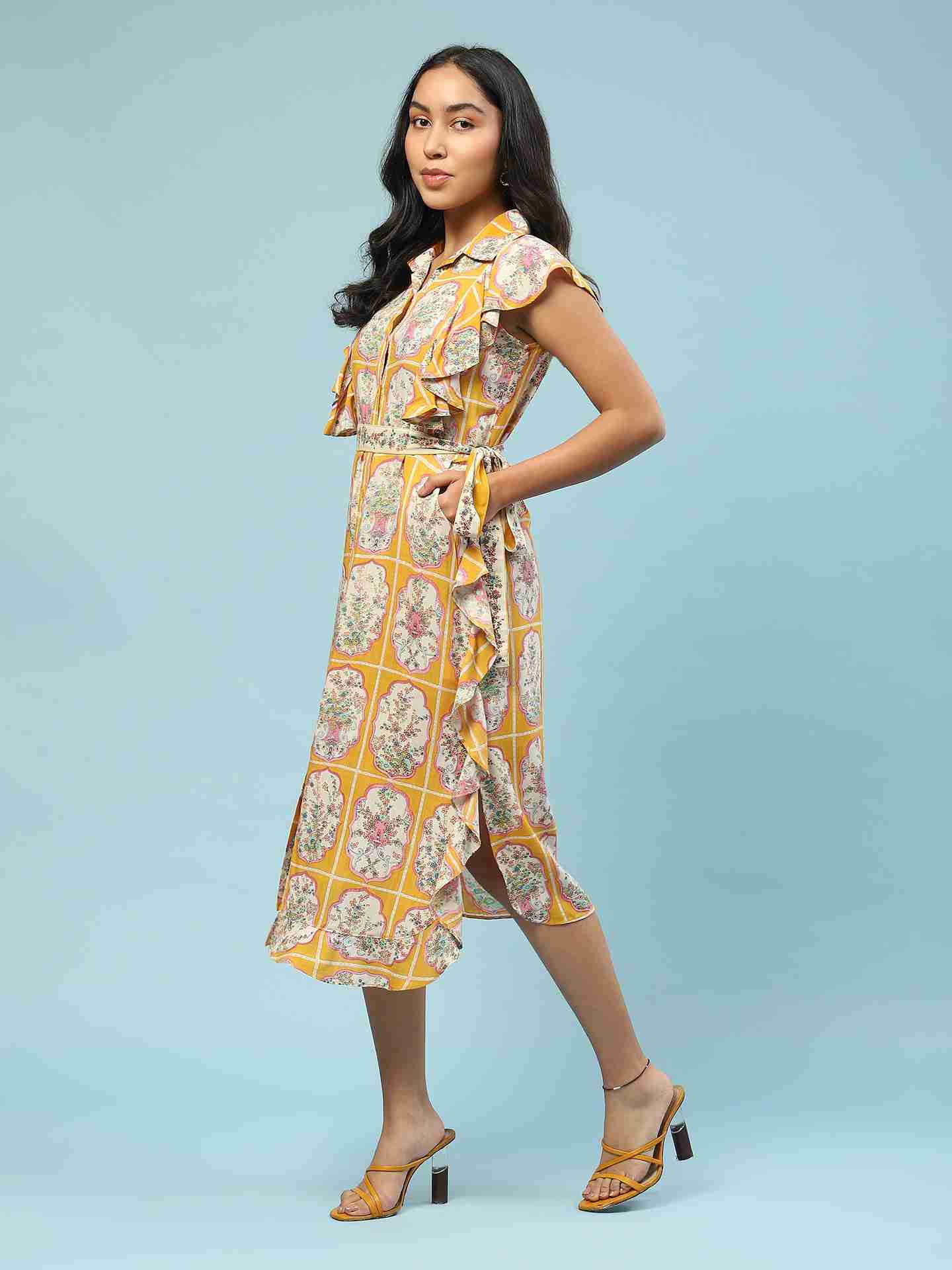 Mustard Tamasvani Shirt Dress