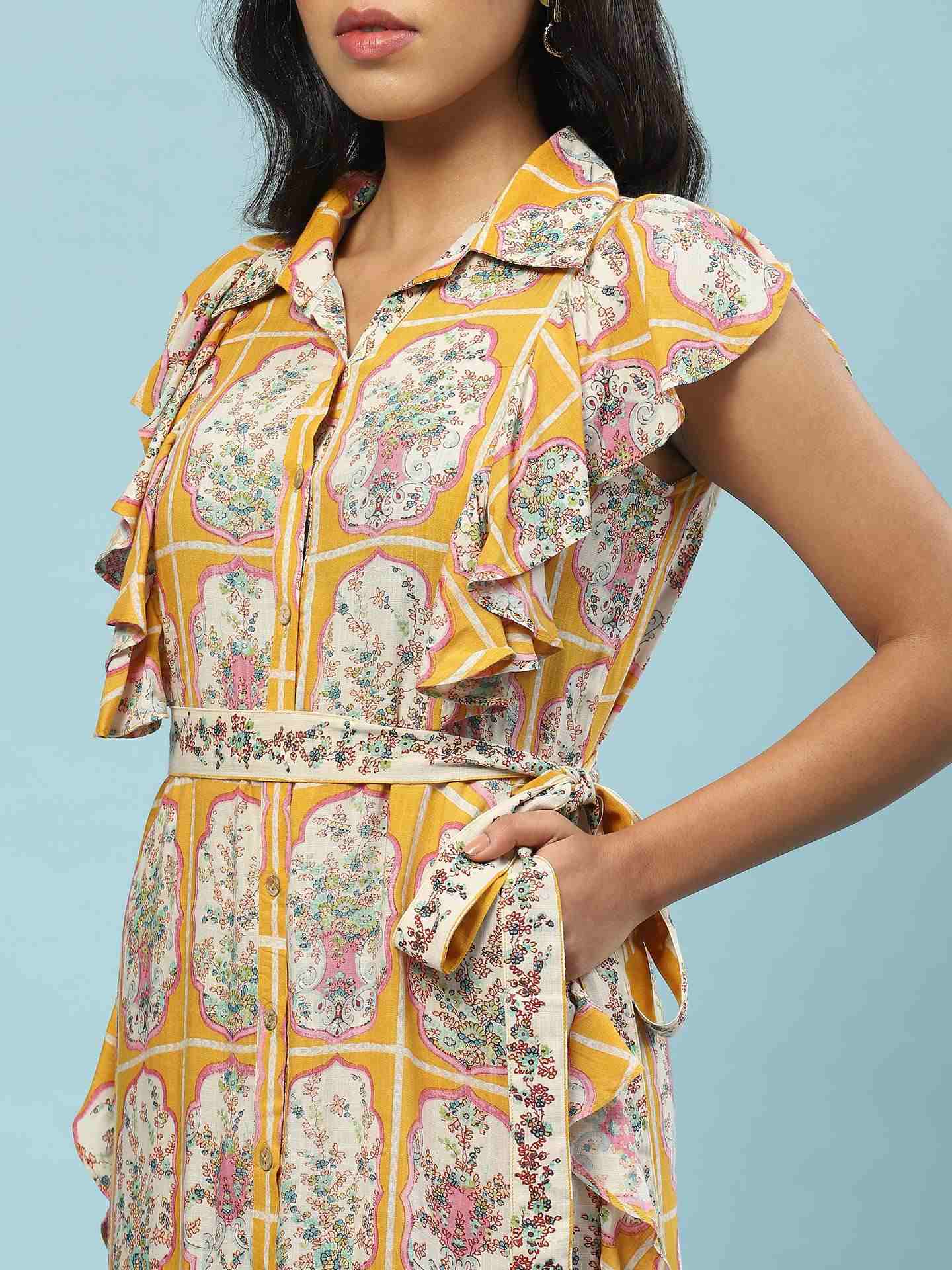Mustard Tamasvani Shirt Dress