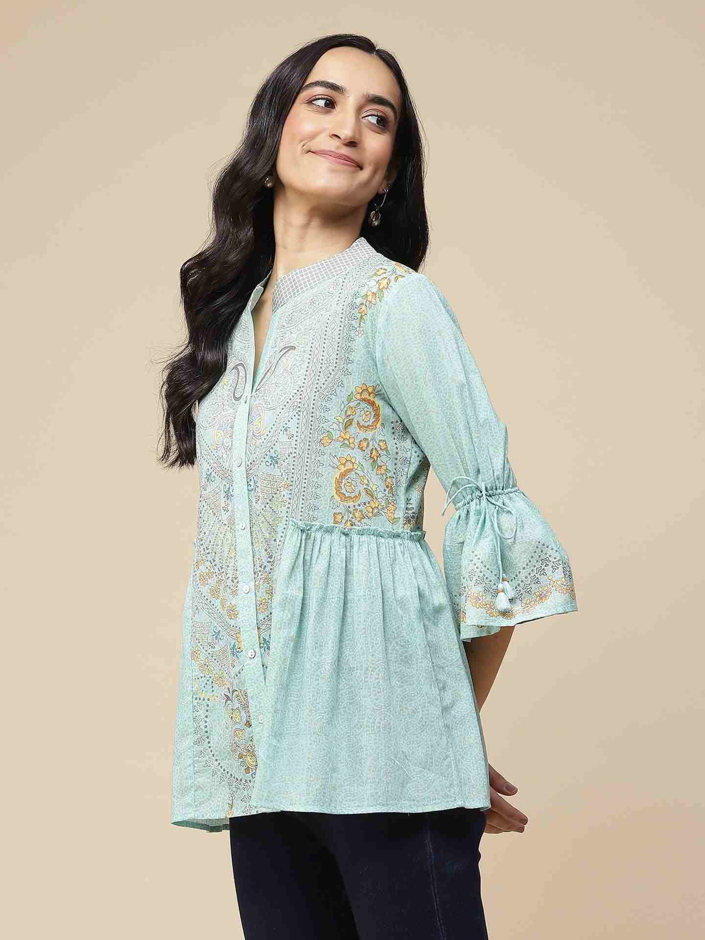 Powder Blue Blissful Garden Kurti
