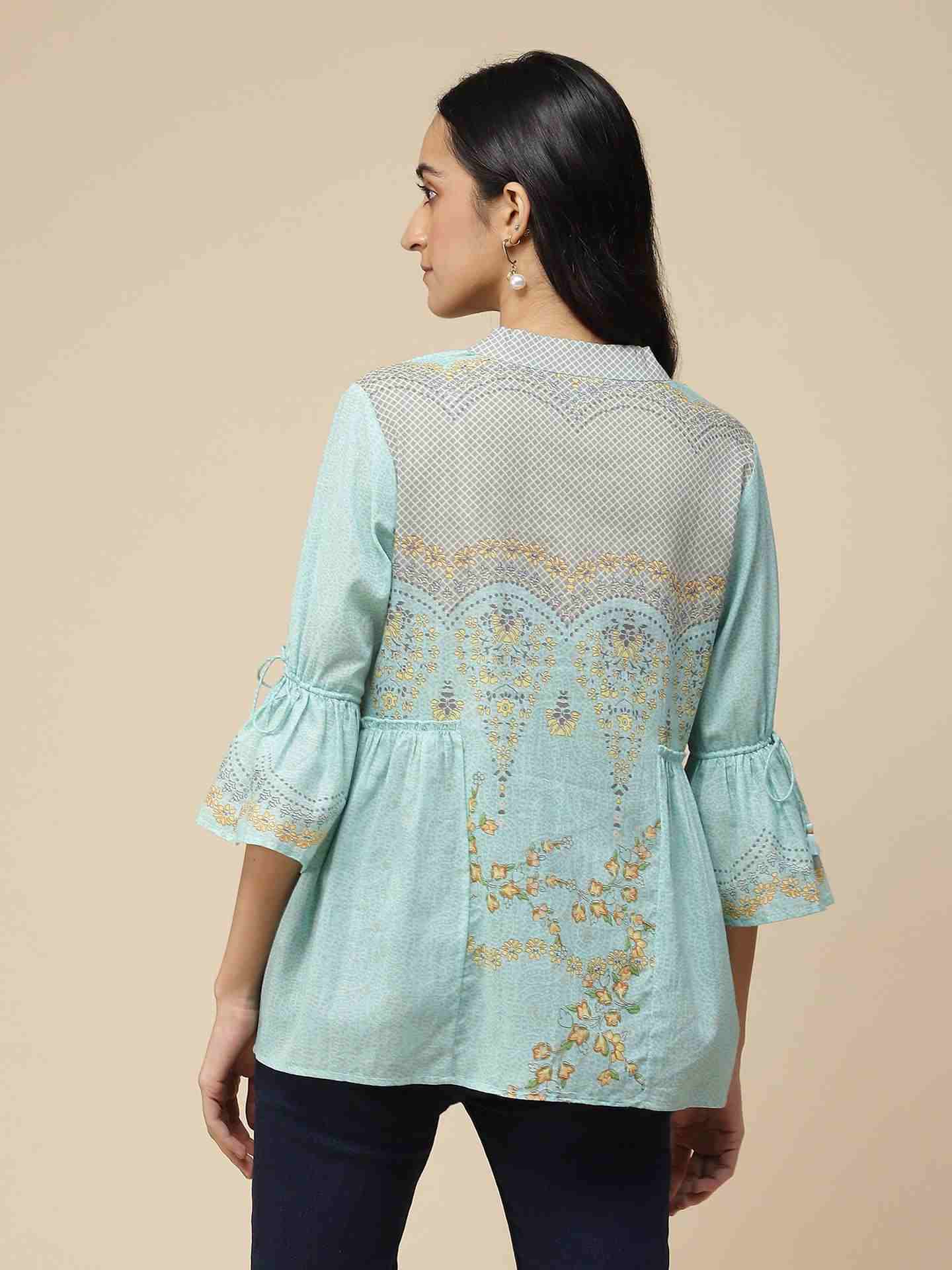Powder Blue Blissful Garden Kurti