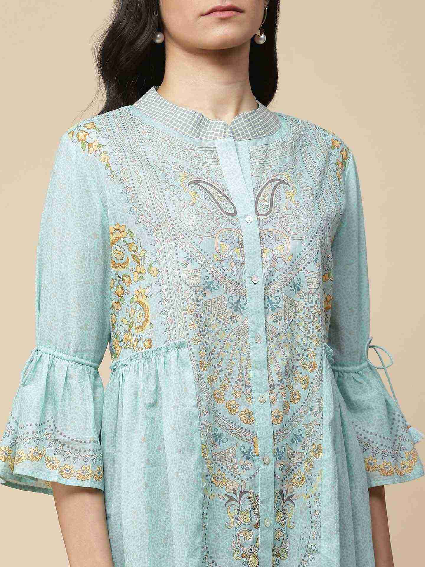 Powder Blue Blissful Garden Kurti