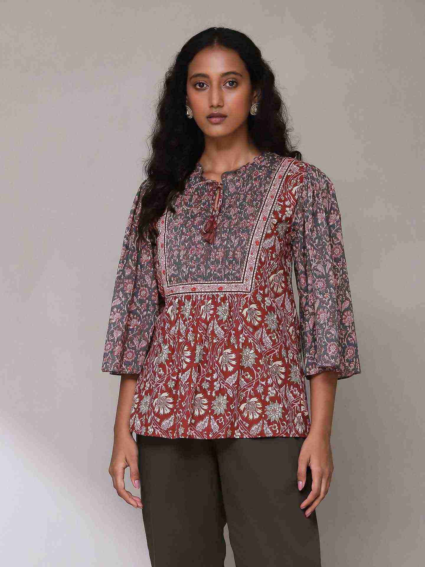 Maroon & Grey Melvin Kurti