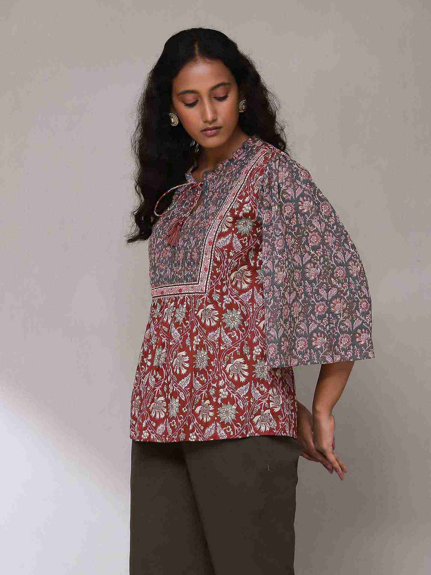 Maroon & Grey Melvin Kurti