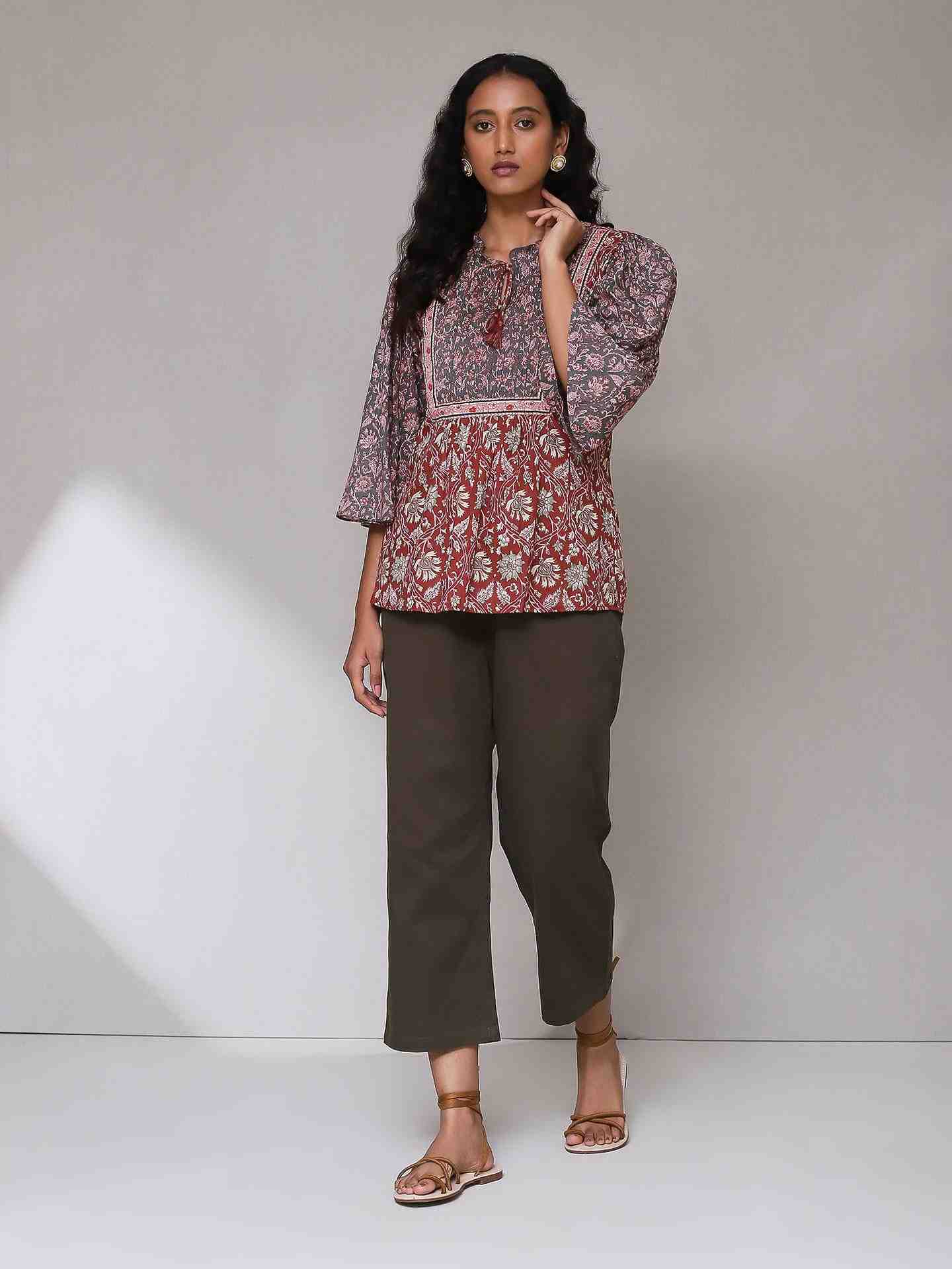 Maroon & Grey Melvin Kurti