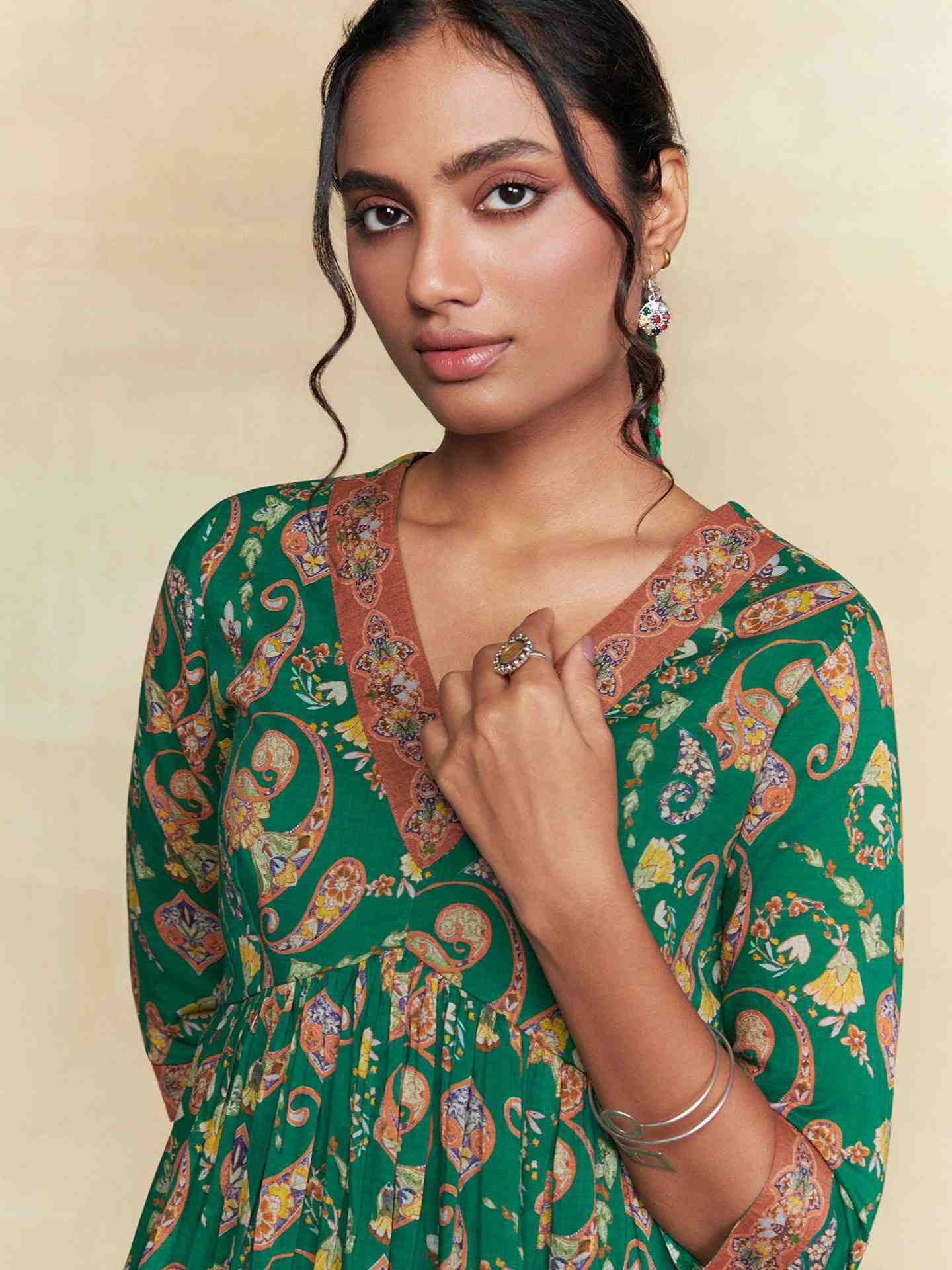 Green Dandelion Kurti