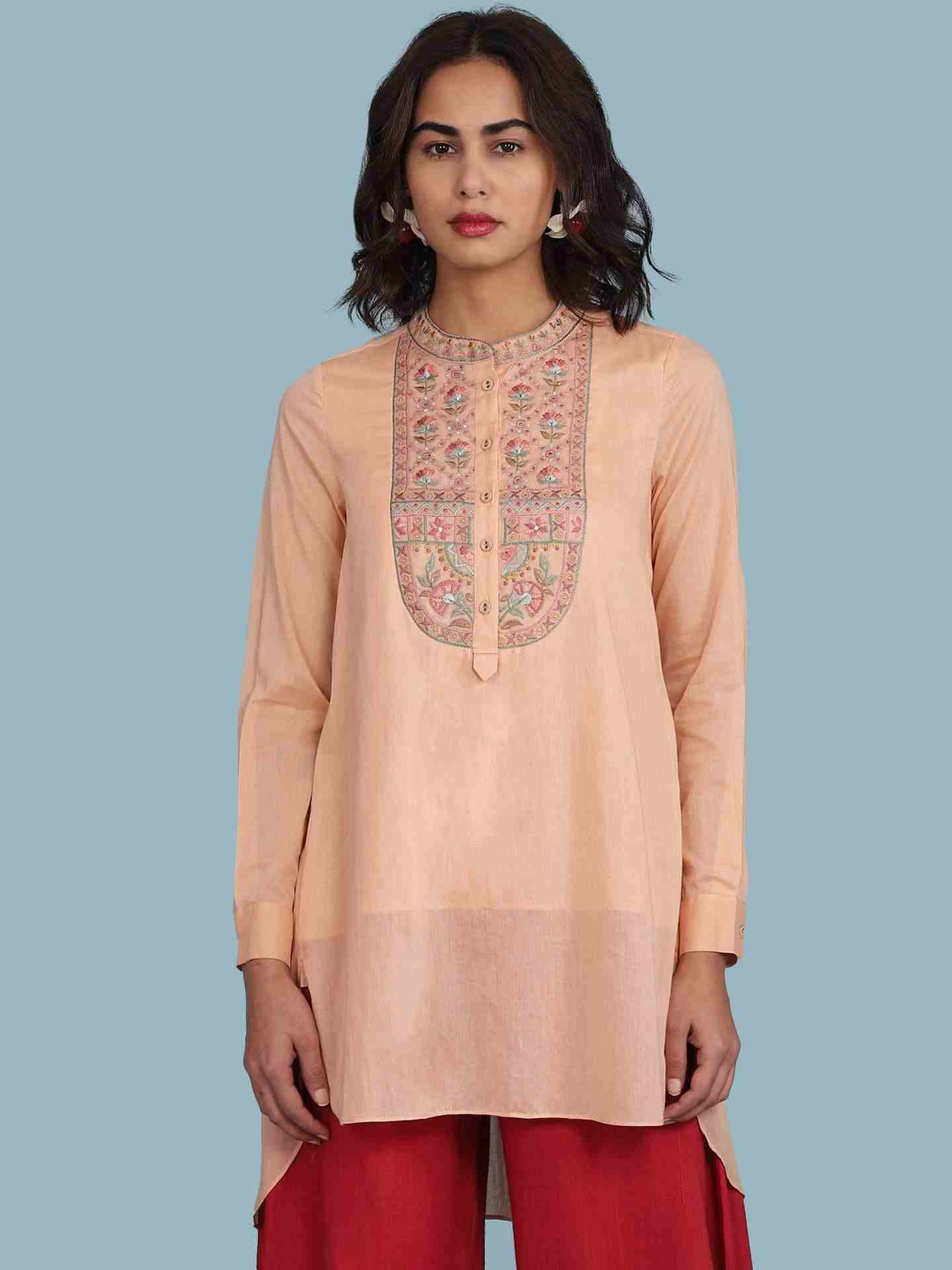 Peach Nirupa Solid Kurti