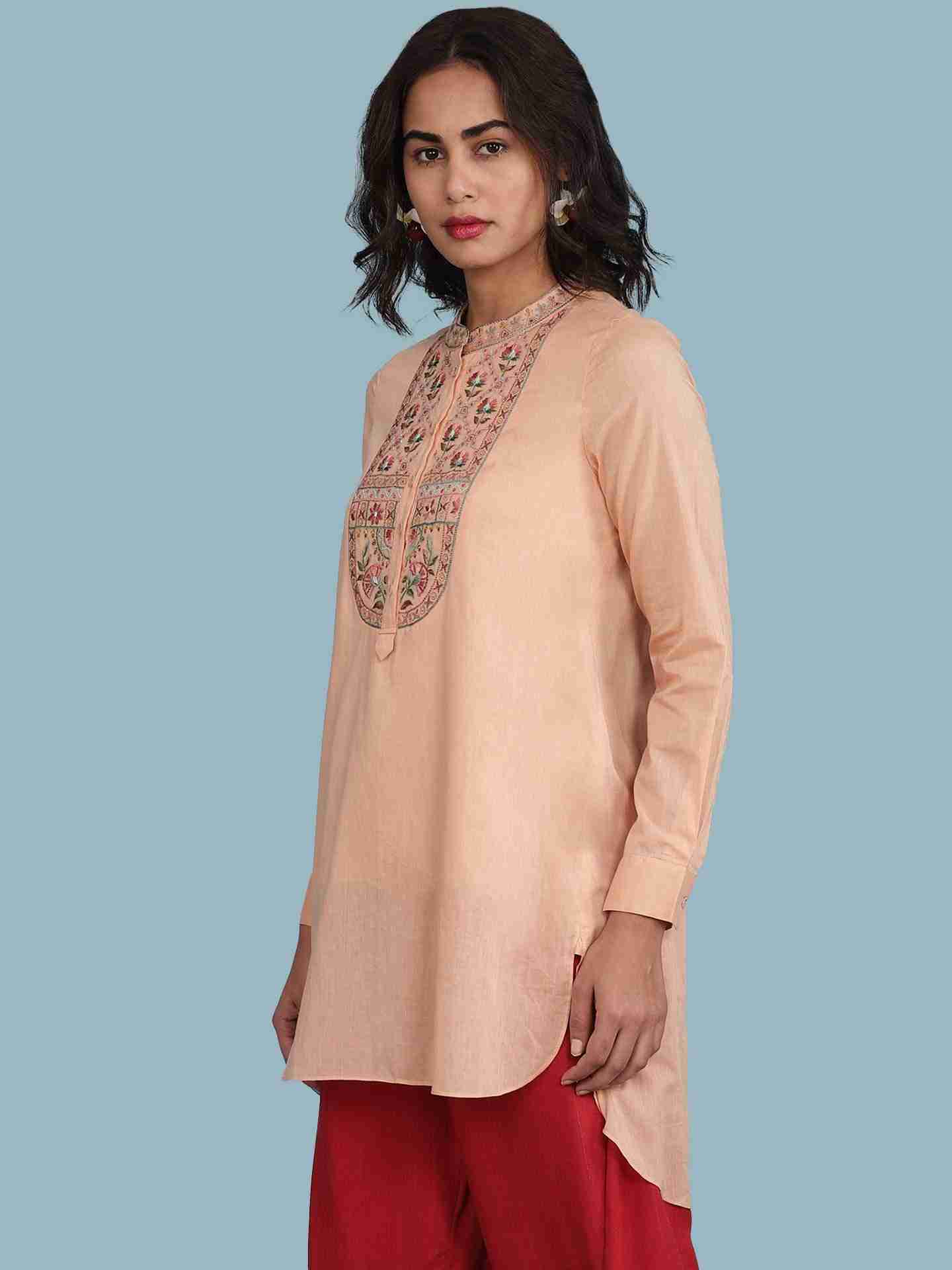 Peach Nirupa Solid Kurti