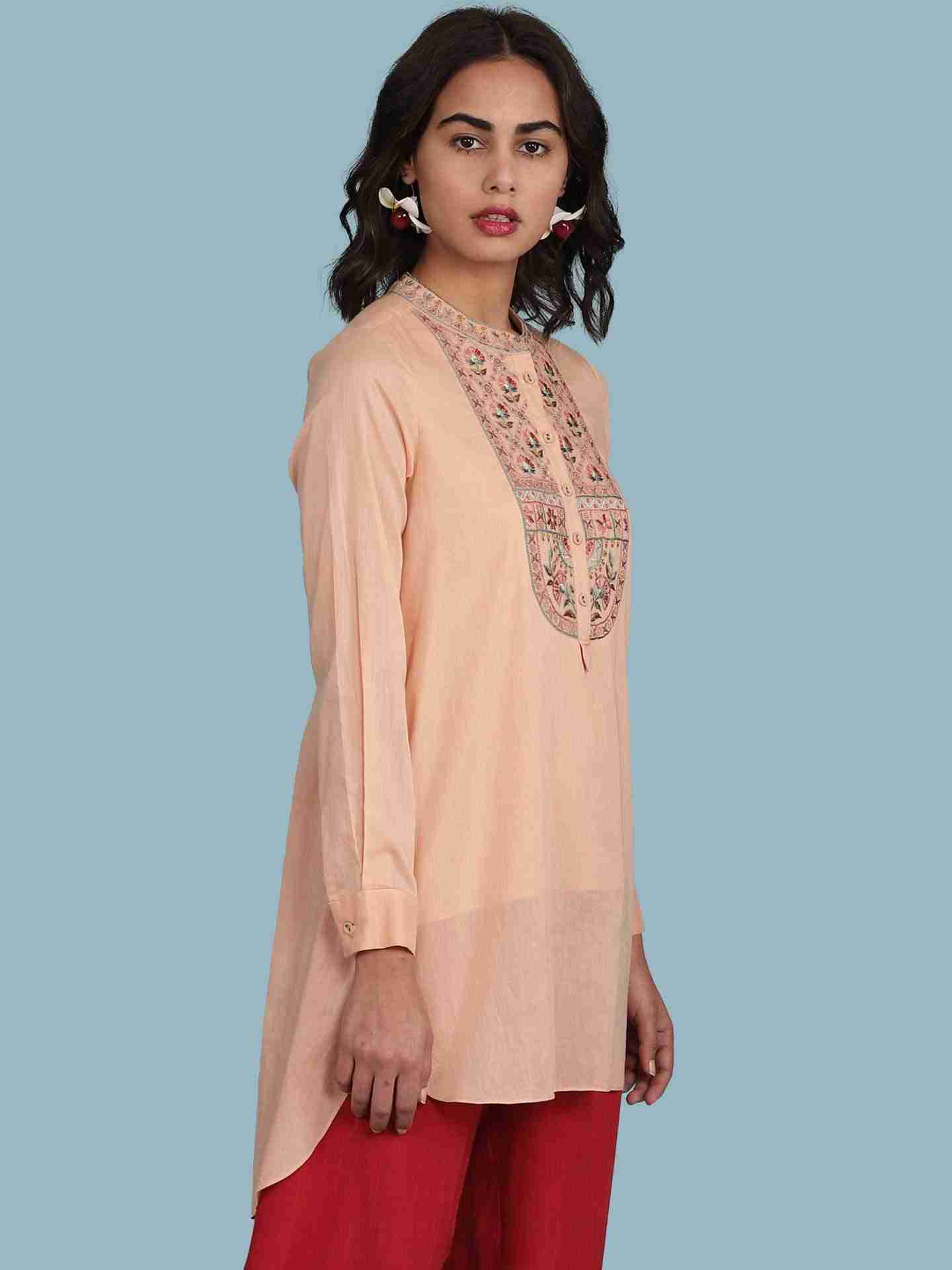 Peach Nirupa Solid Kurti