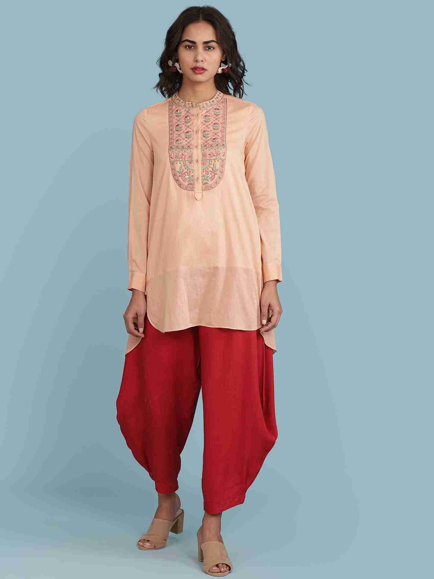 Peach Nirupa Solid Kurti