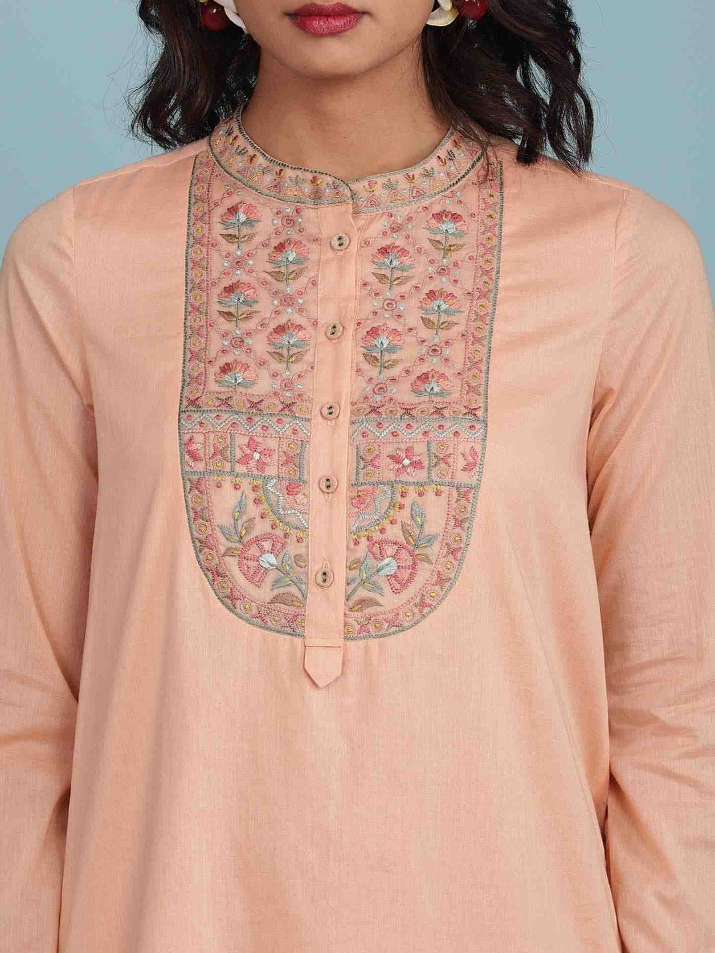 Peach Nirupa Solid Kurti