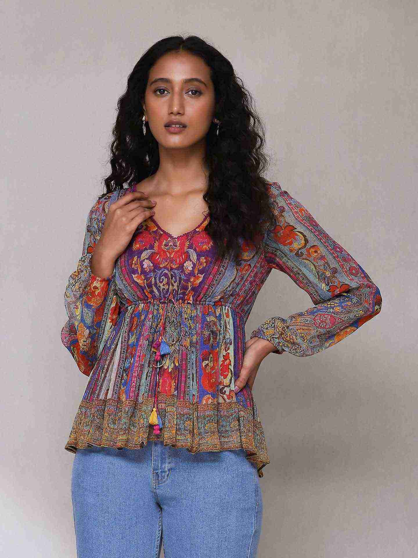 Purple Mogra Tiered Top