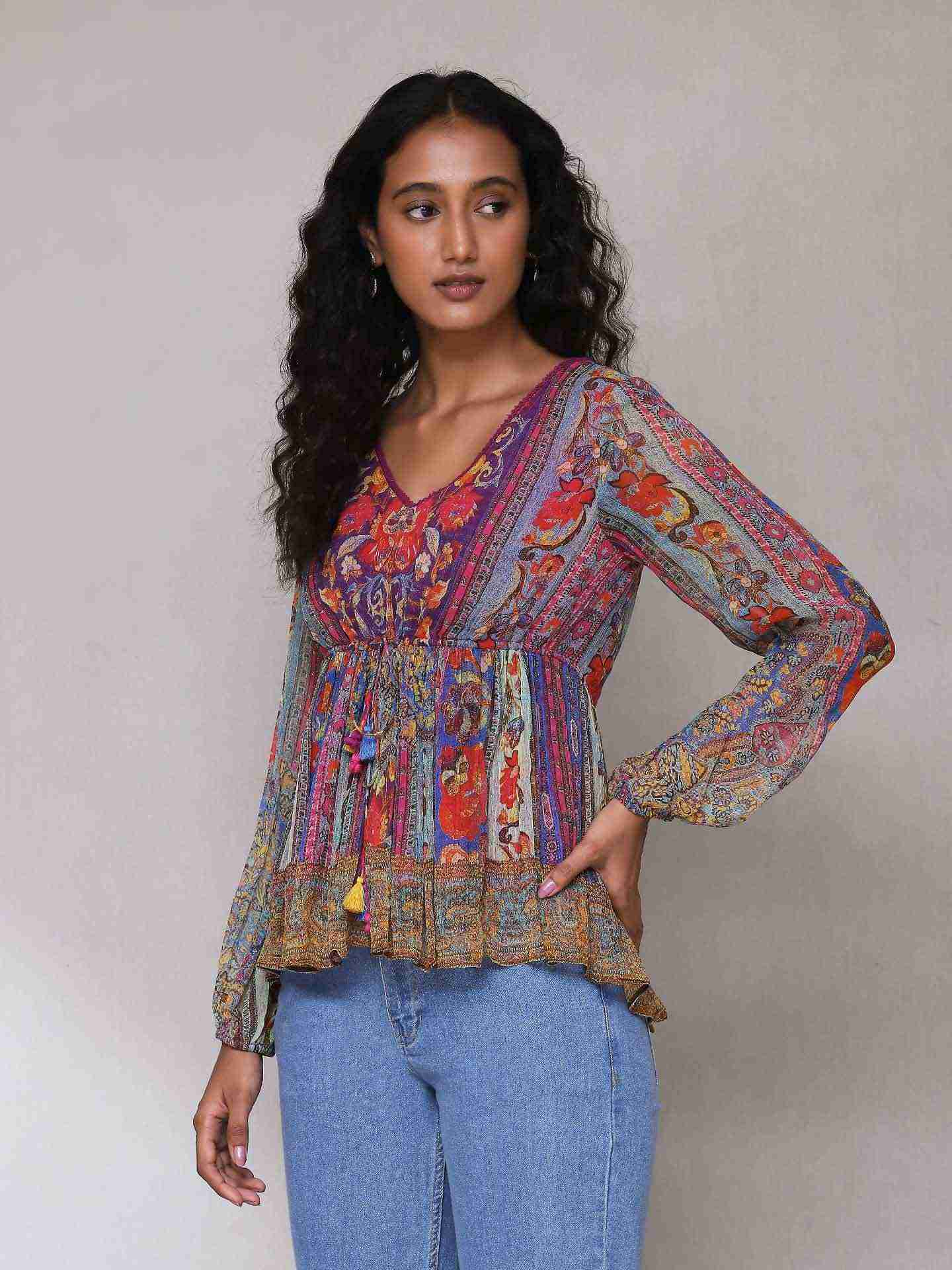 Purple Mogra Tiered Top