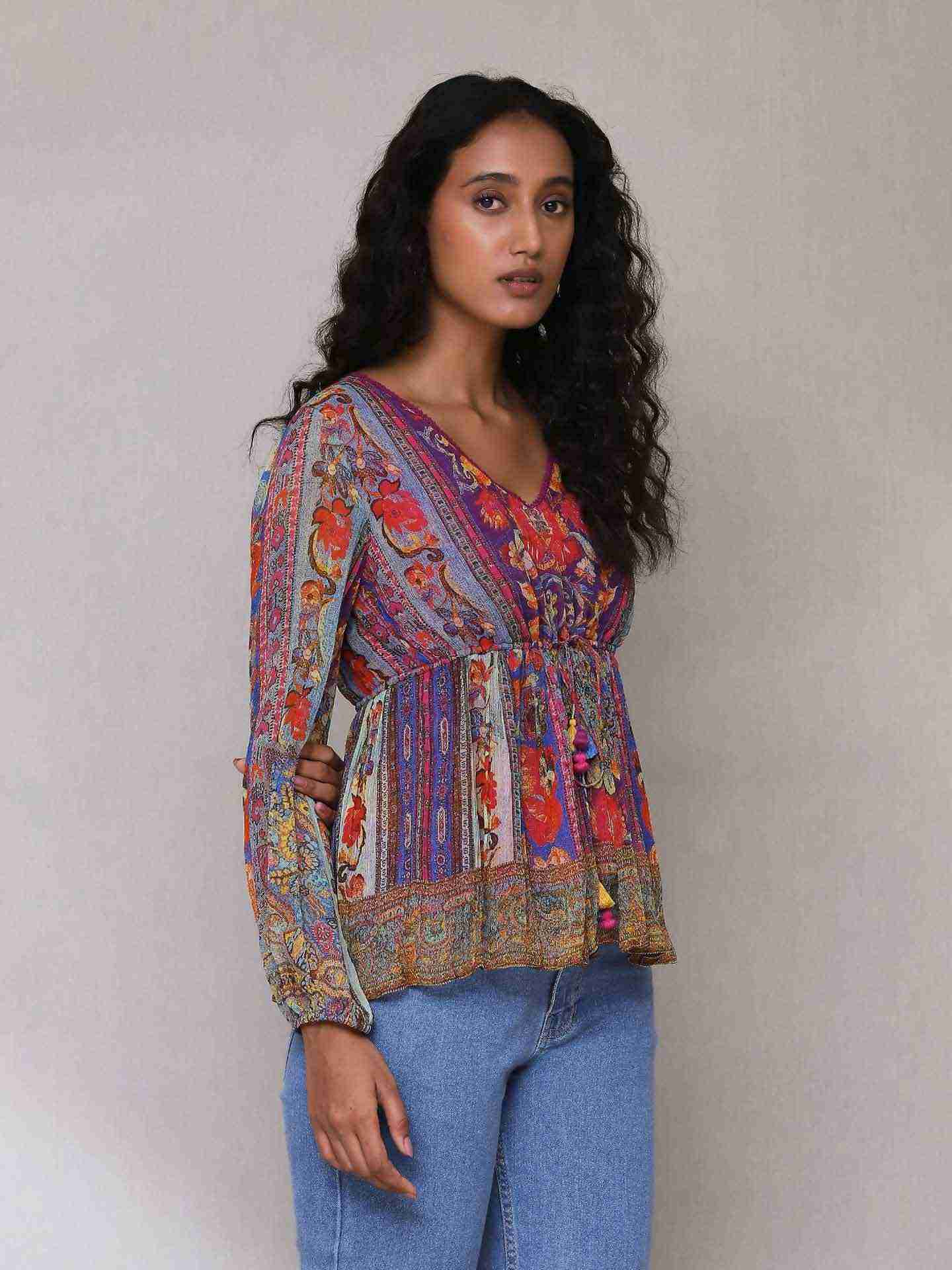 Purple Mogra Tiered Top