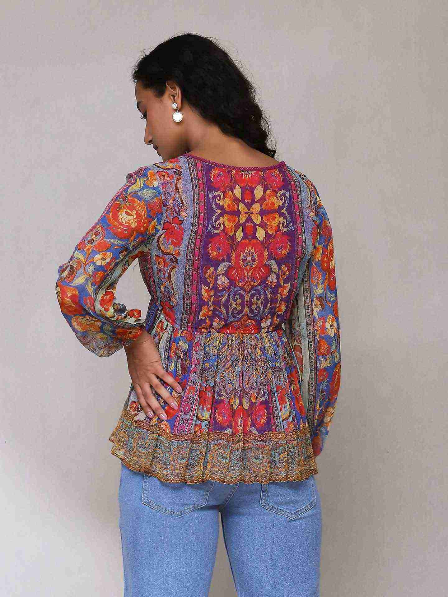 Purple Mogra Tiered Top