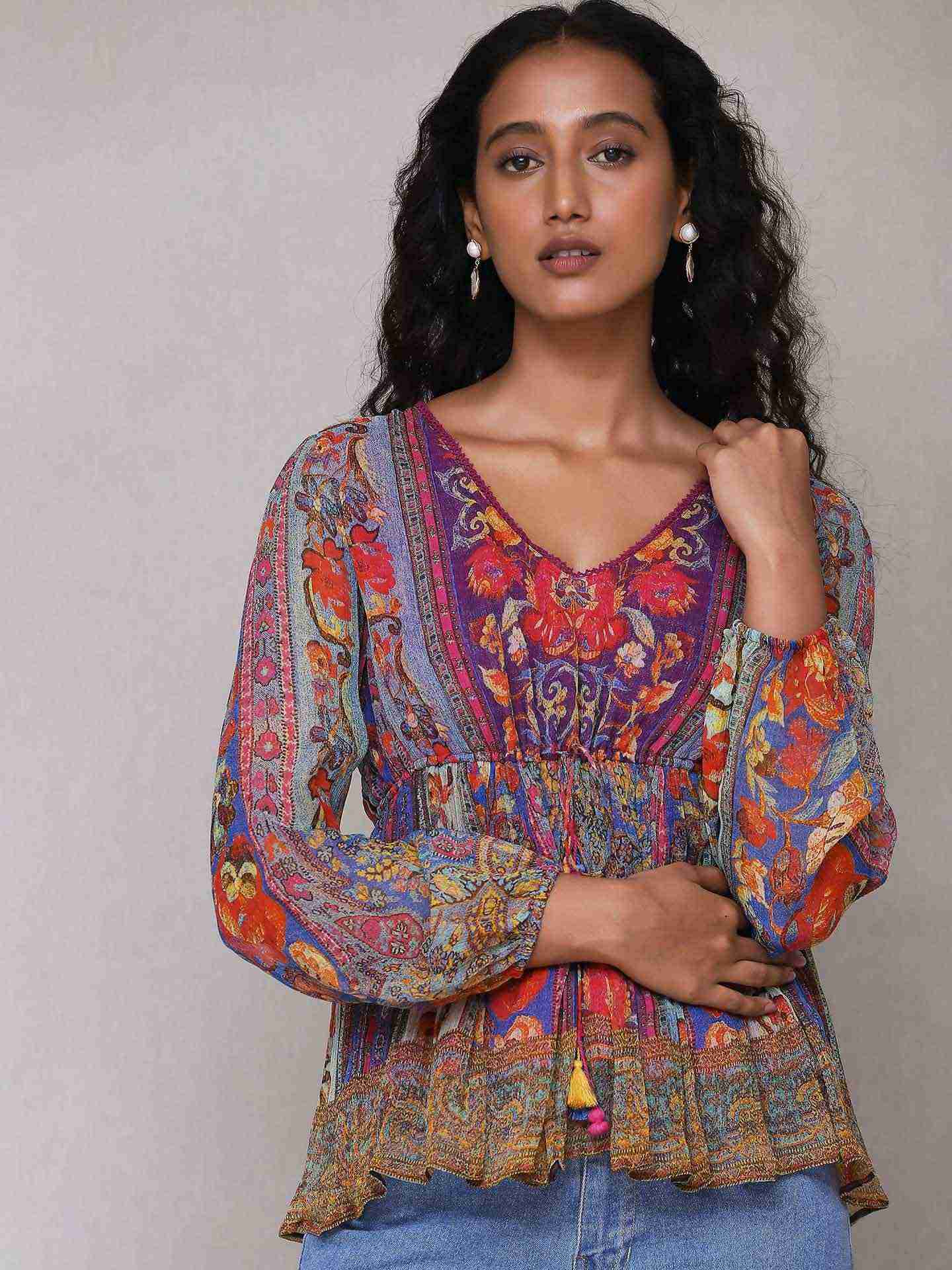 Purple Mogra Tiered Top