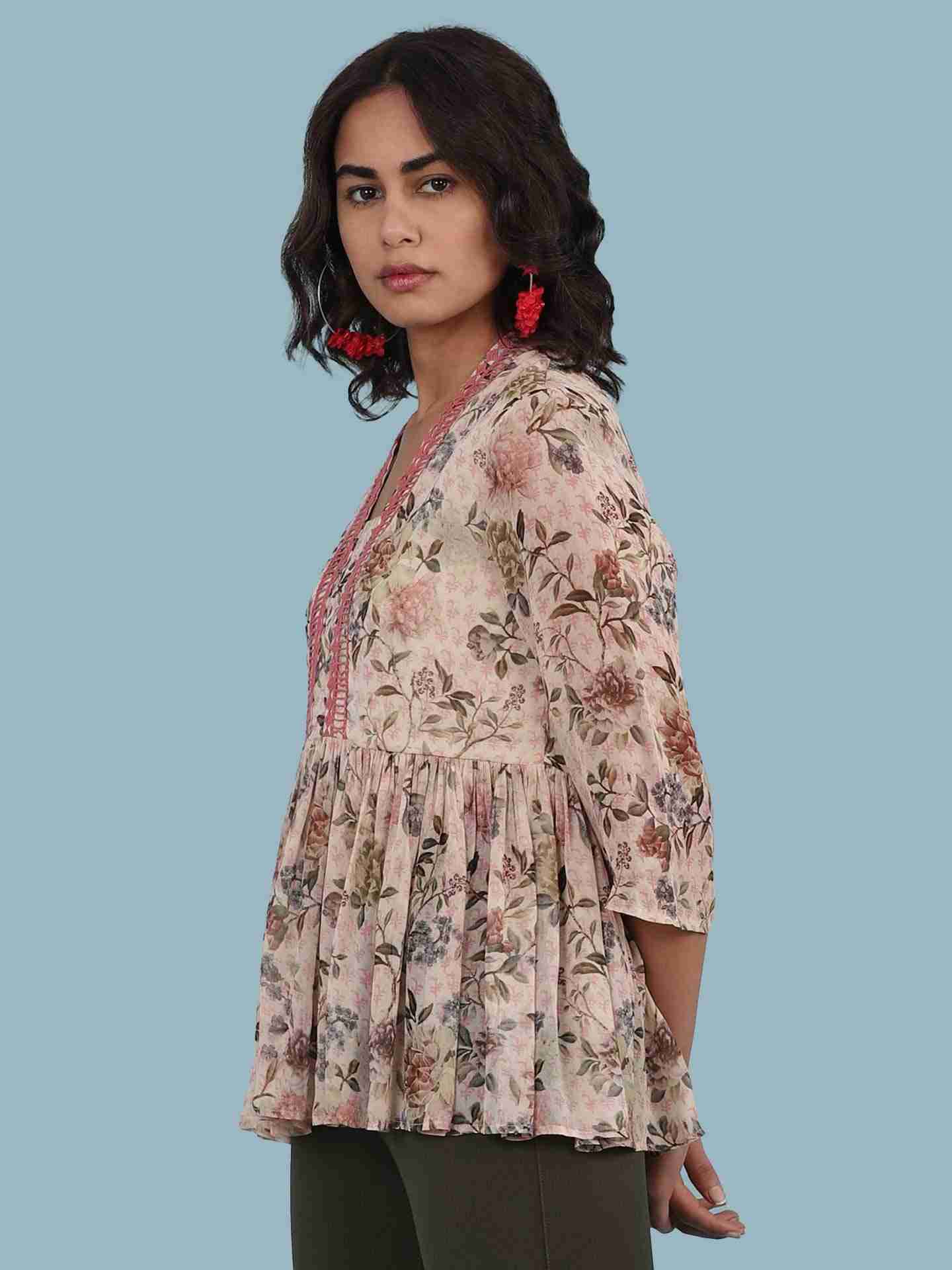 Pink Kasa Tiered Top