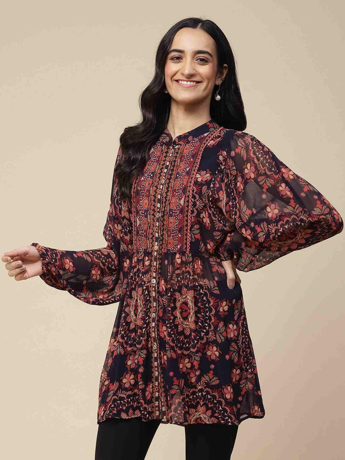 Navy Adriti Tunic